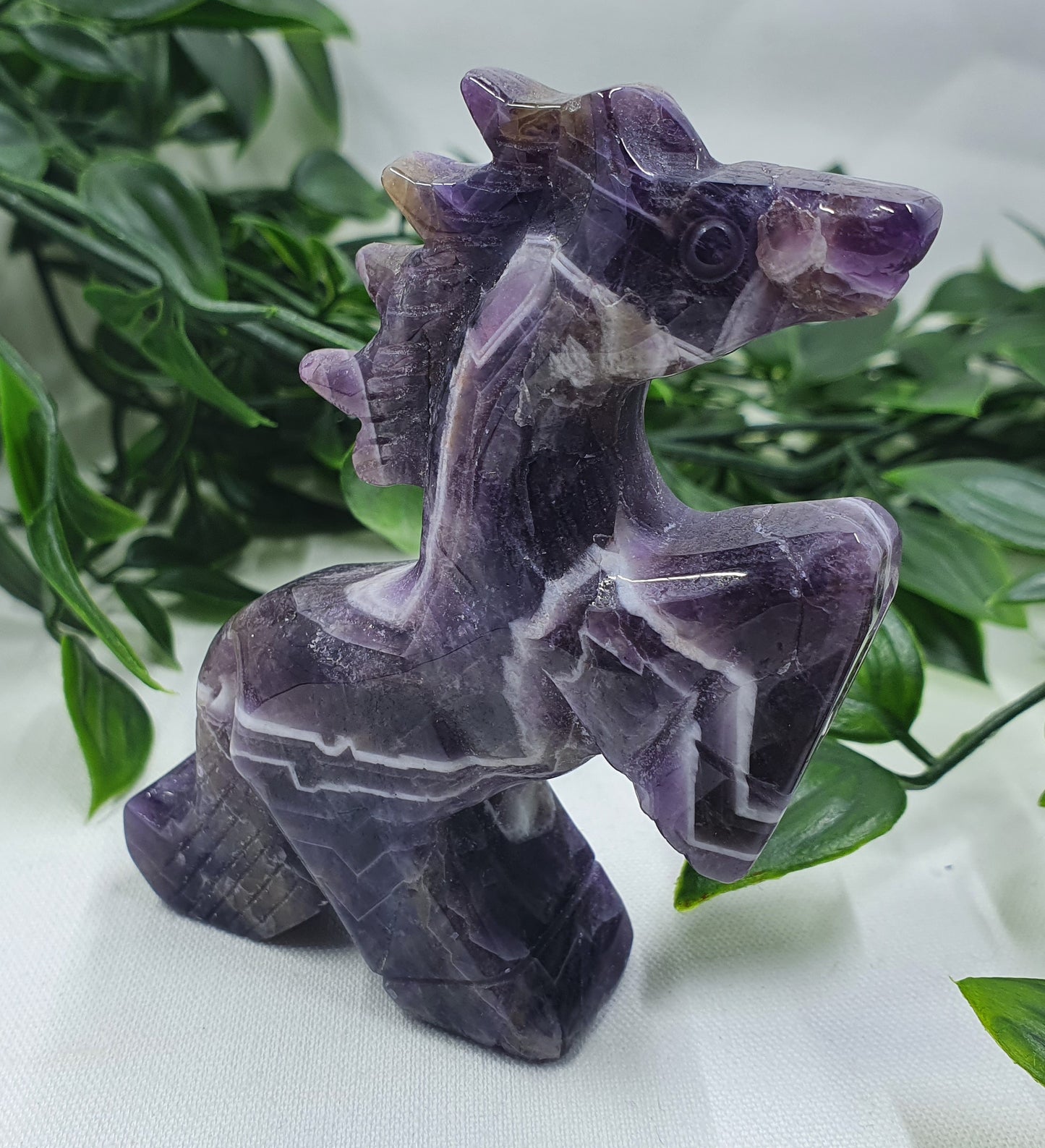 Dream Amethyst Standing Horse Carving #1