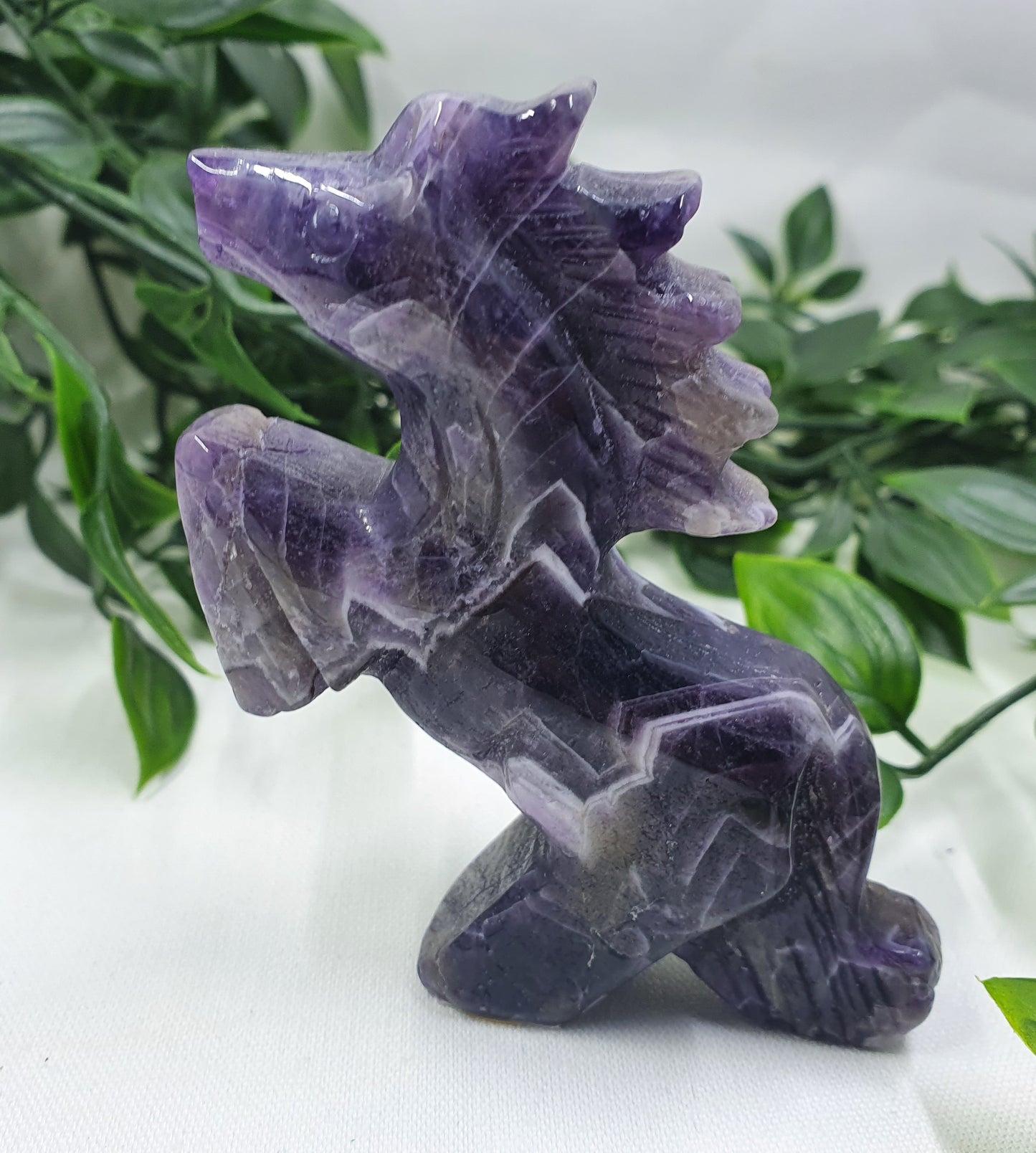 Dream Amethyst Standing Horse Carving #2