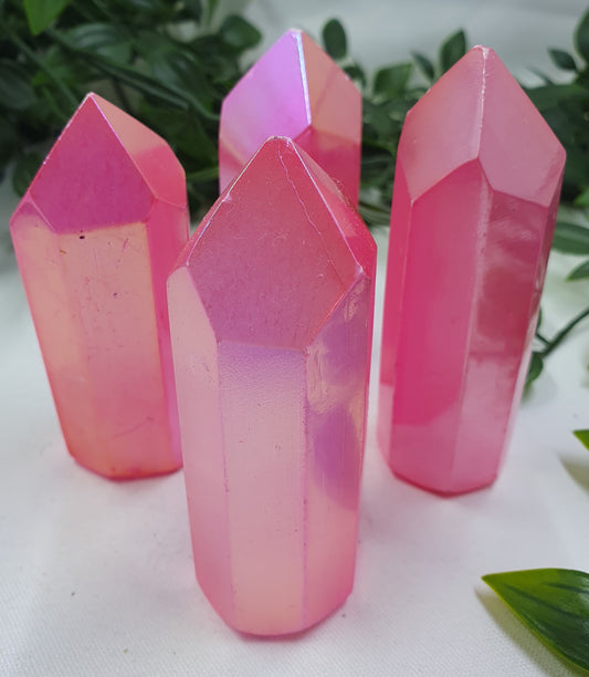 Dyed Pink Selenite Points