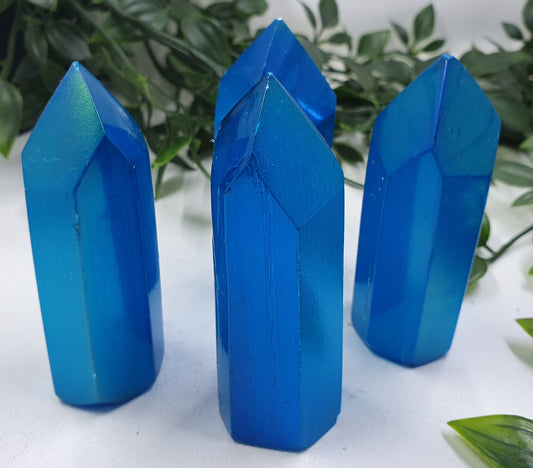 Dyed Blue Selenite Points