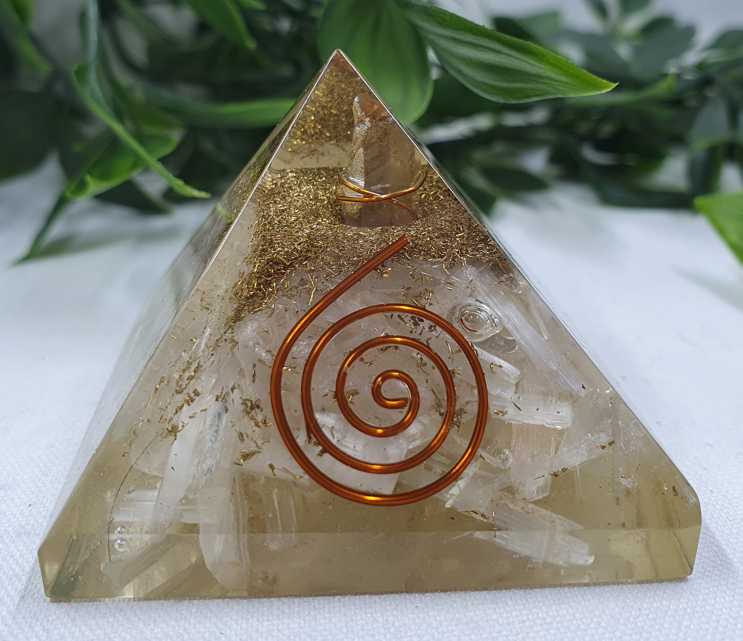 Selenite Orgonite Small Pyramid #2