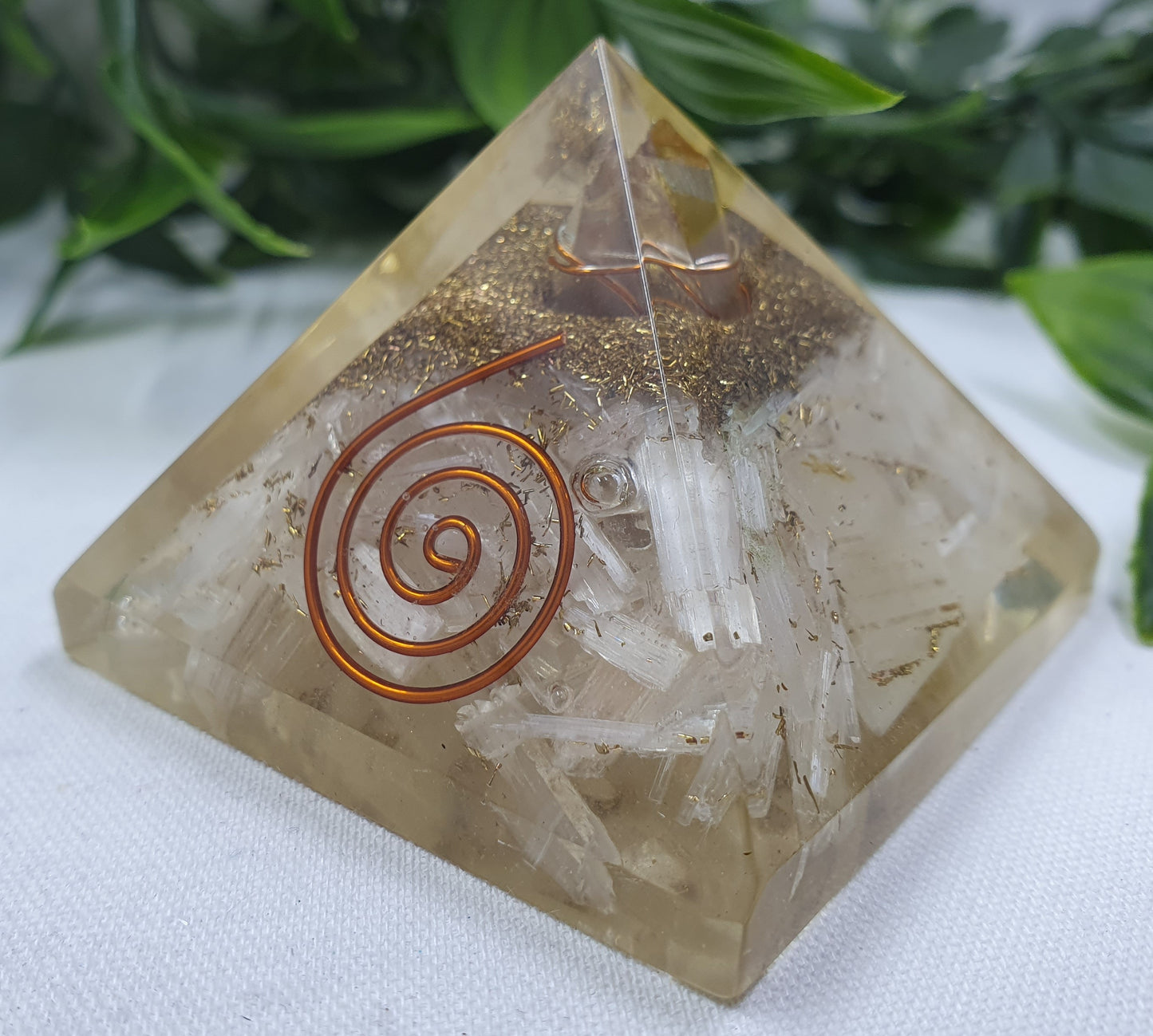 Selenite Orgonite Small Pyramid #2