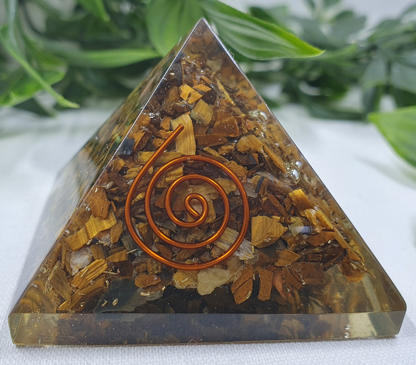 Tigers Eye Orgonite Small Pyramid #3