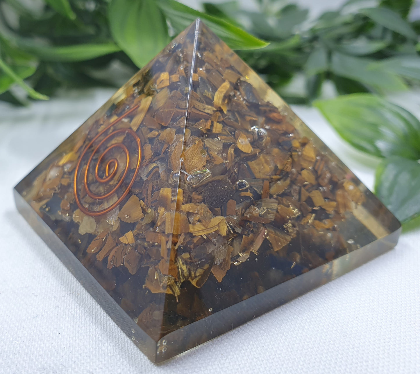 Tigers Eye Orgonite Small Pyramid #3