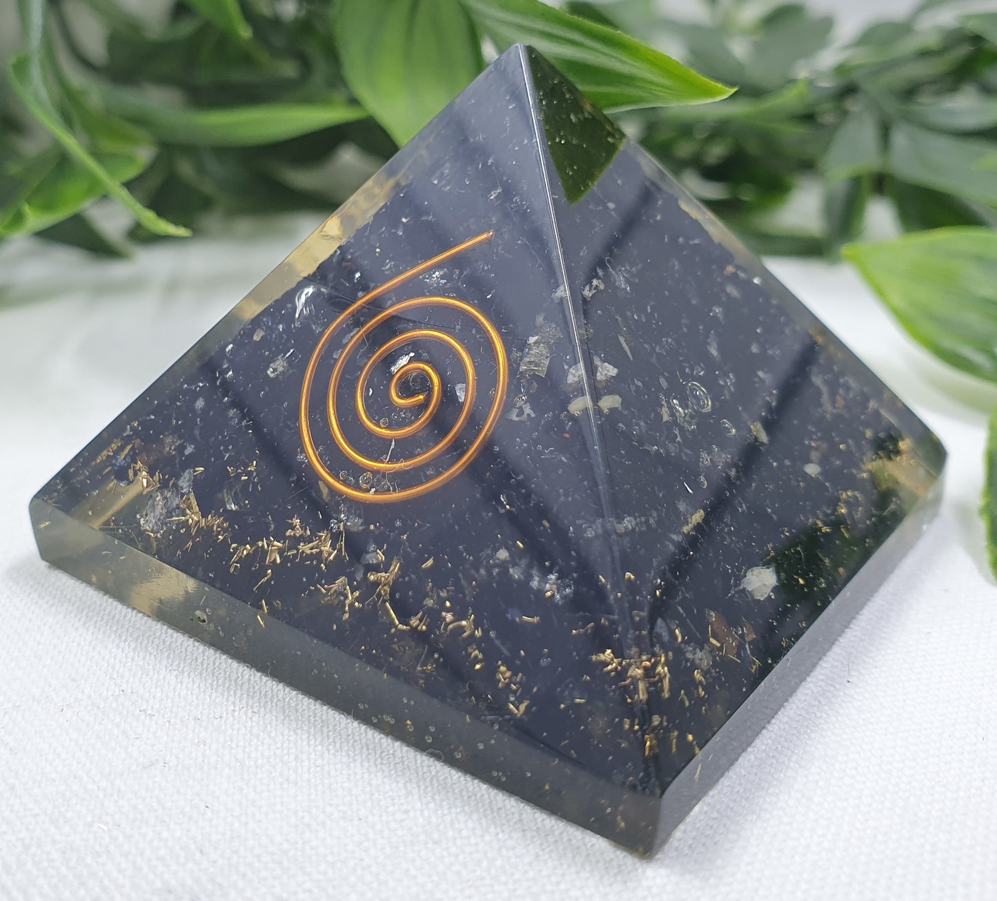 Black Obsidian Orgonite Small Pyramid #4