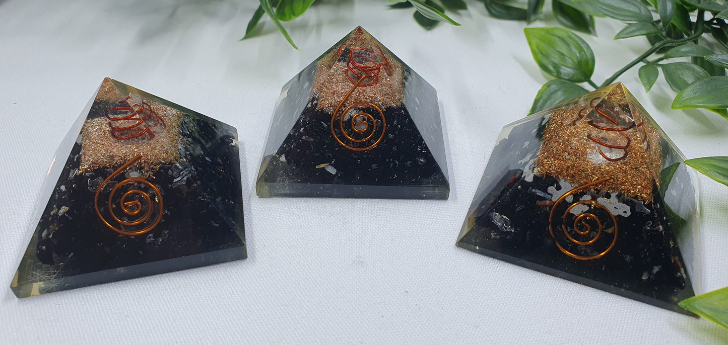 Black Obsidian Orgonite Small Pyramid #5