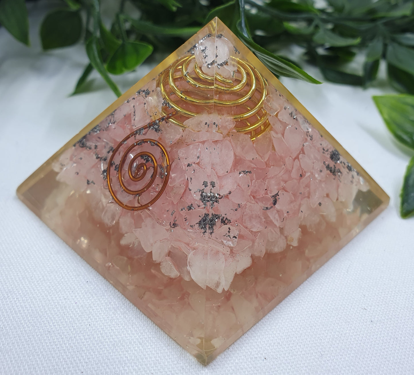 Rose Quartz Orgonite Pyramid #13