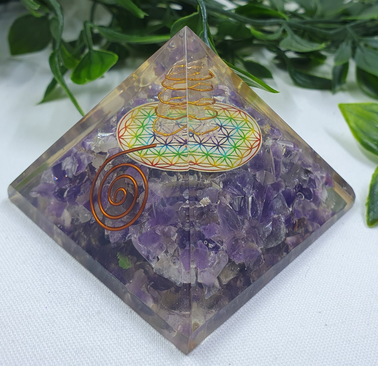 Amethyst Orgonite Pyramid #15