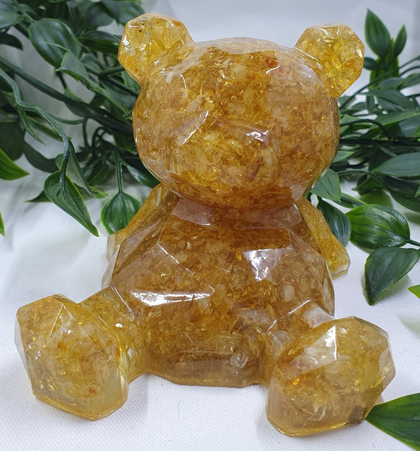 Citrine Crystal Chip Resin Bear #1