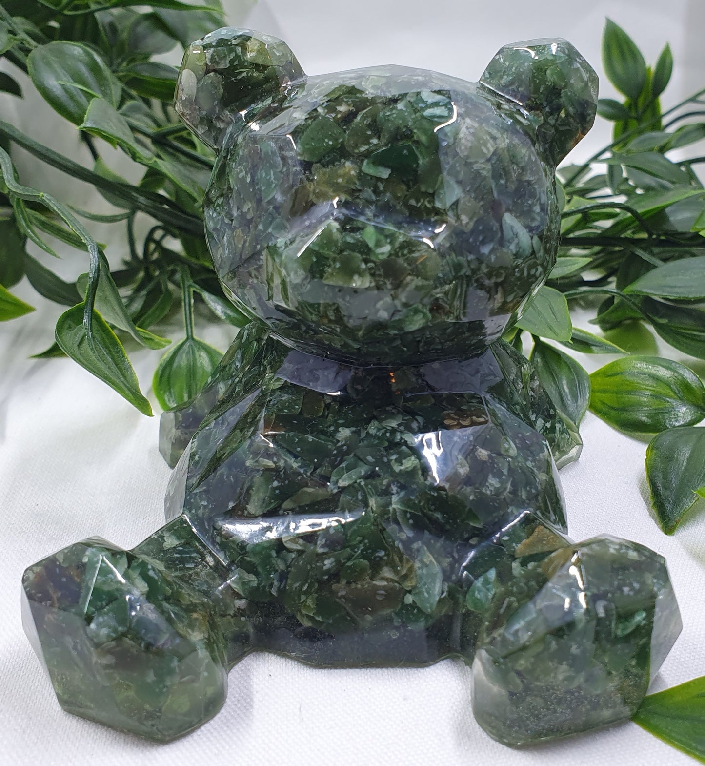 Green Aventurine Crystal Chip Resin Bear #1