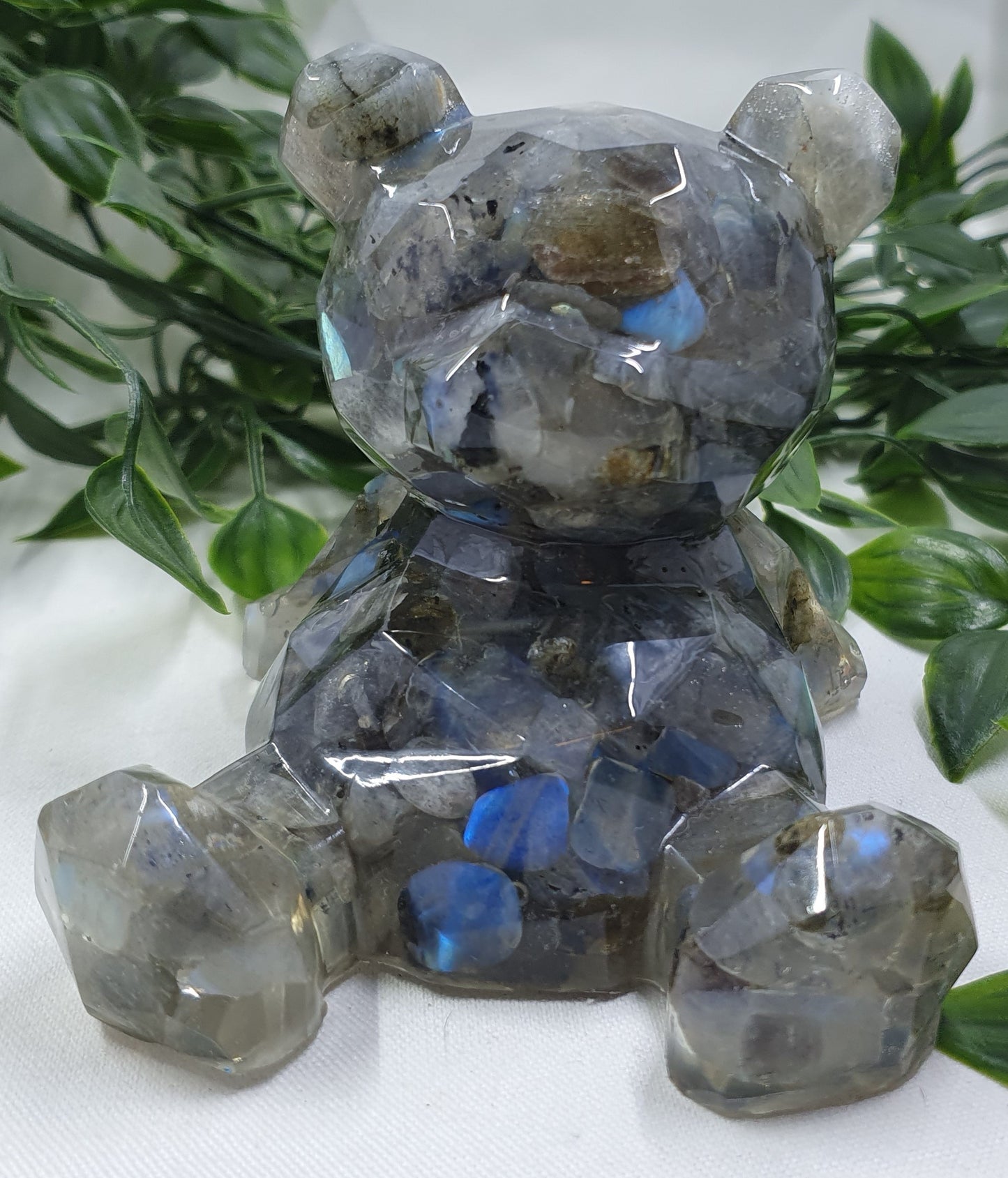 Labradorite Crystal Chip Resin Bear #3