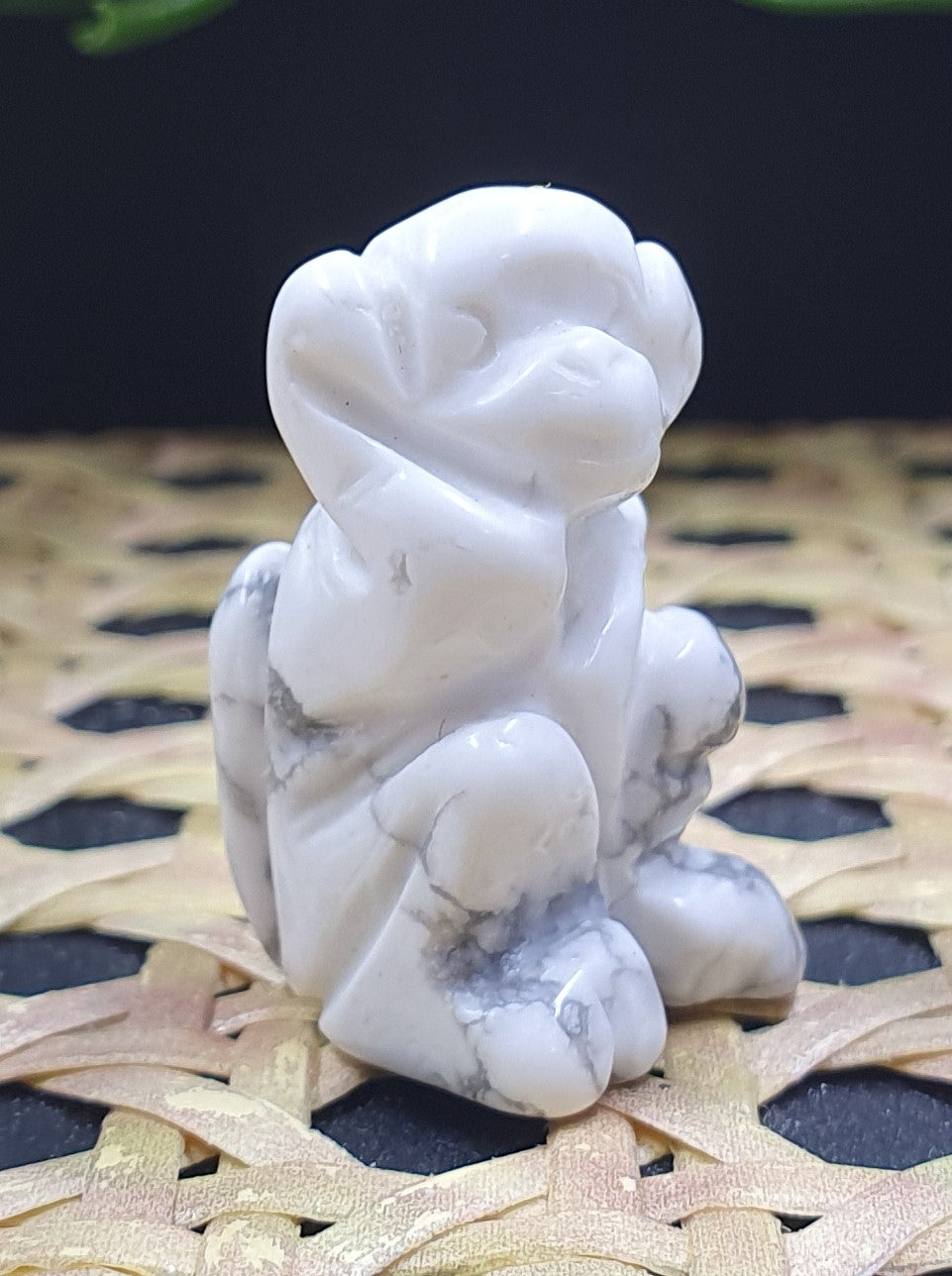 Howlite Mini Monkey Carving #1