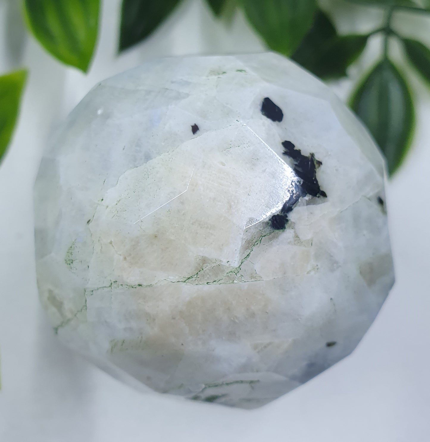 Rainbow Moonstone Faceted Sphere #1