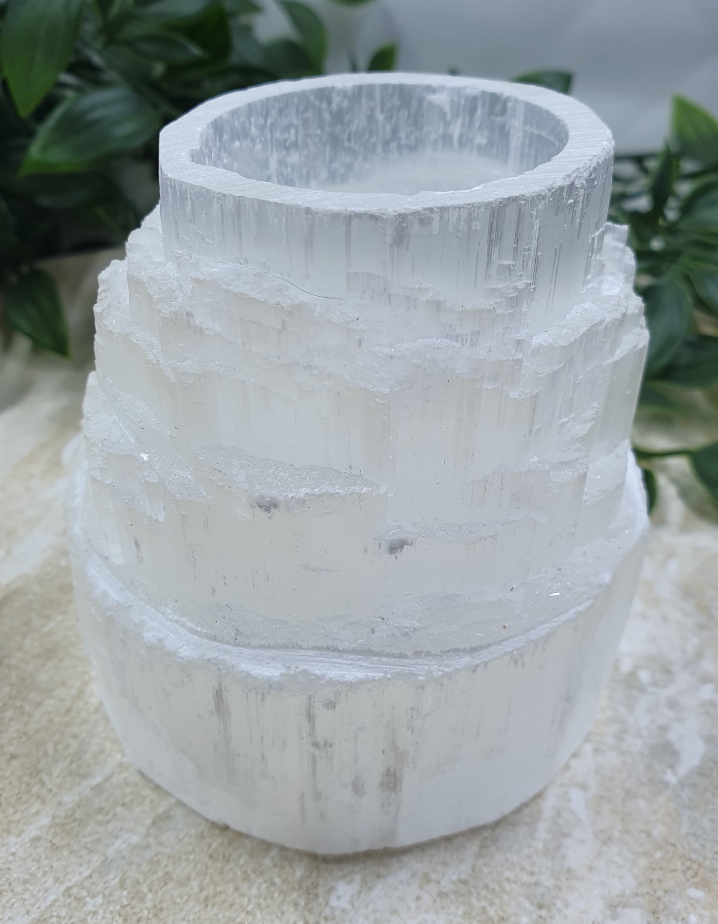 Selenite Layered Trinket Holder #3