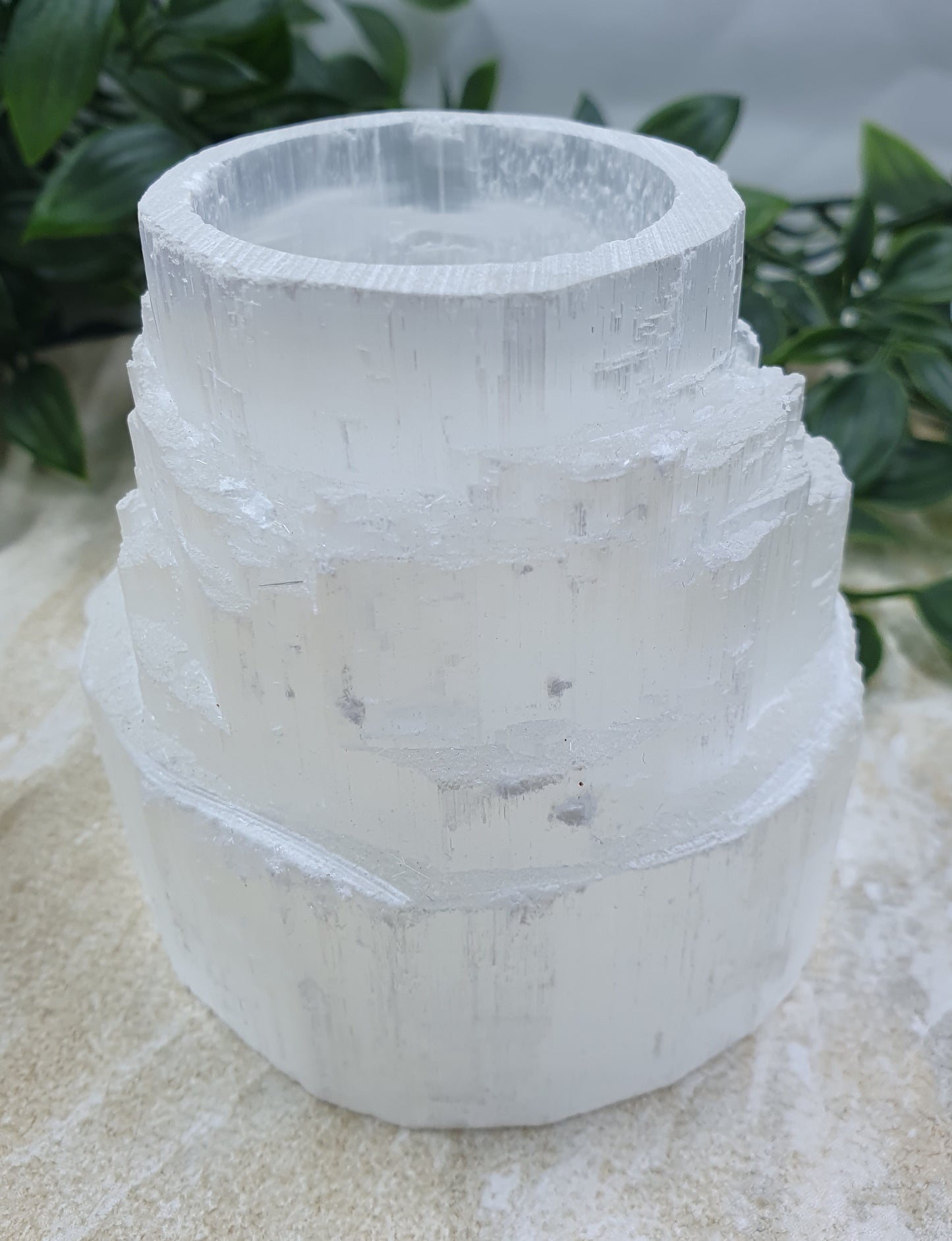 Selenite Layered Trinket Holder #3