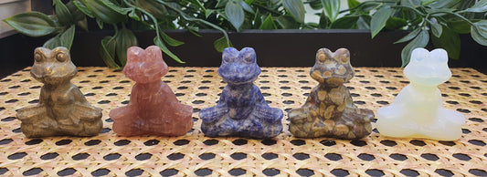 Yoga Posing Frog Carvings