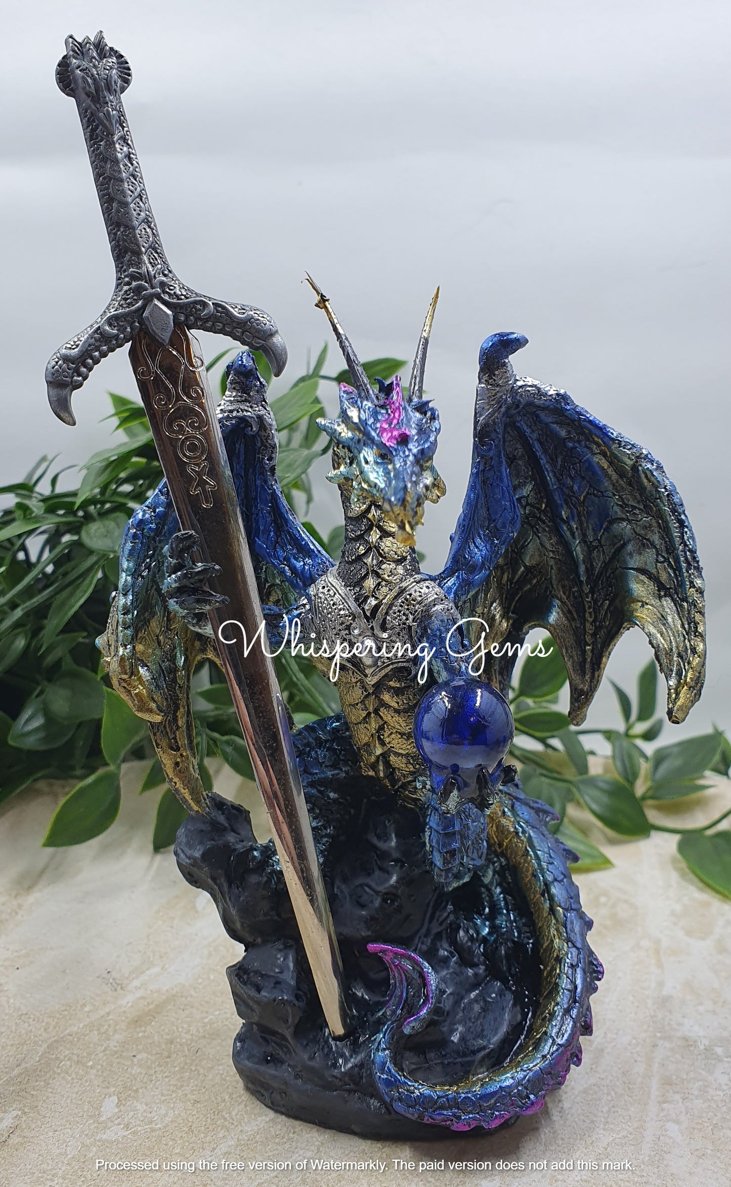 Dragon with Mystic Sword - Blue