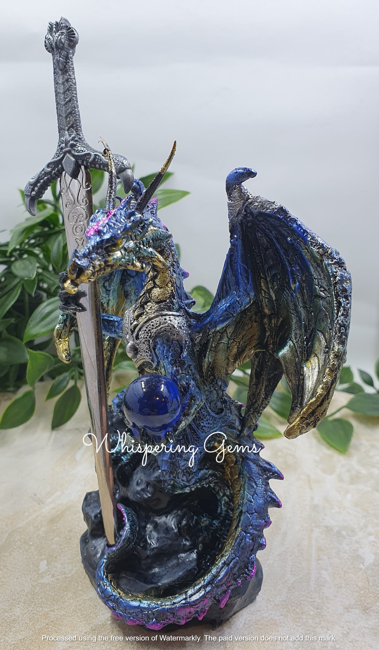 Dragon with Mystic Sword - Blue