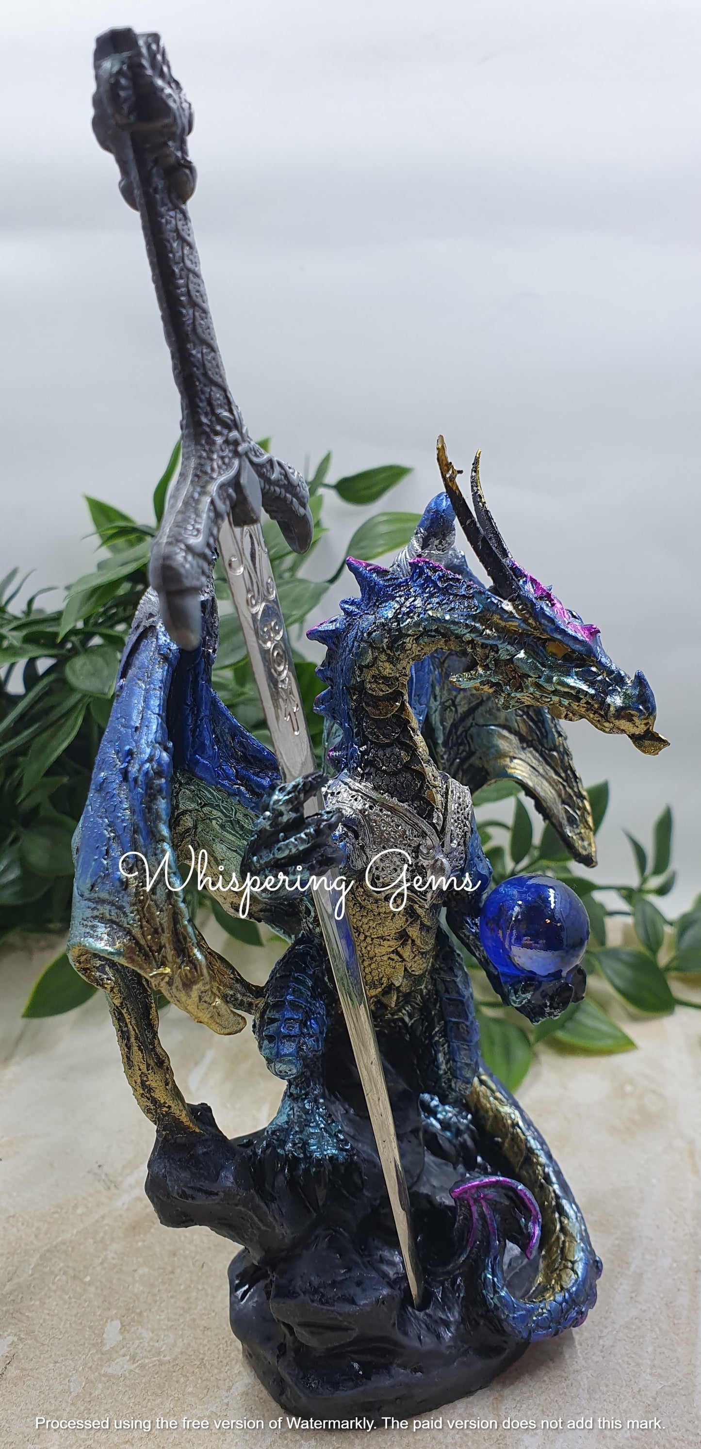 Dragon with Mystic Sword - Blue