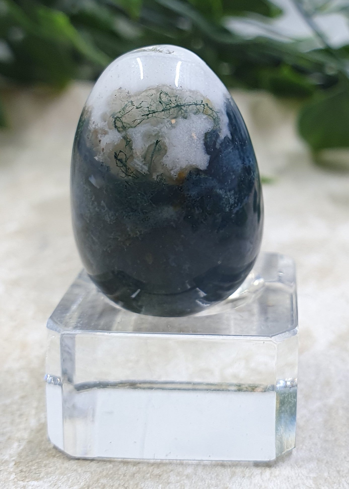 Moss Agate Mini Egg #1