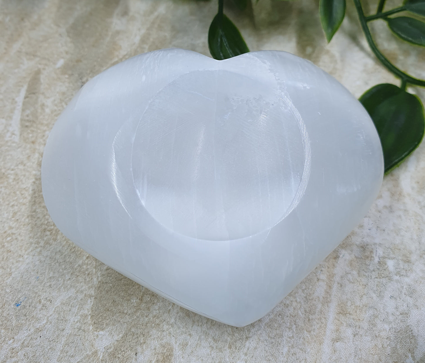 Selenite Tealight Heart Candle Holder