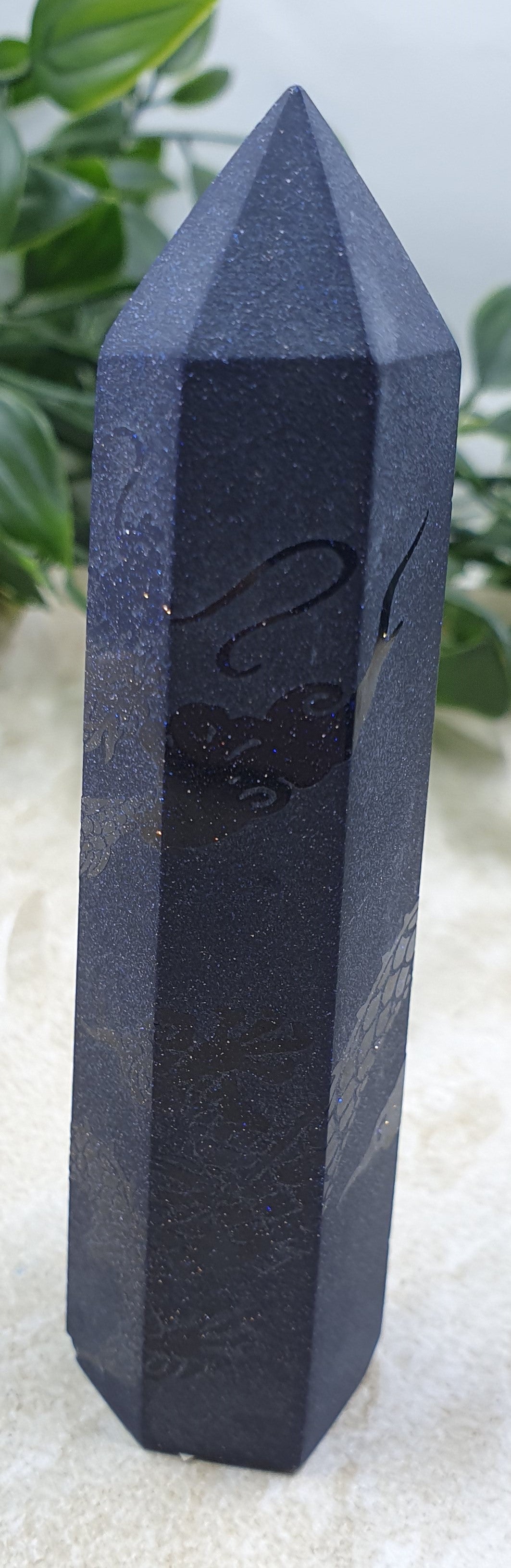 Blue Sandstone Etched Dragon Point #1