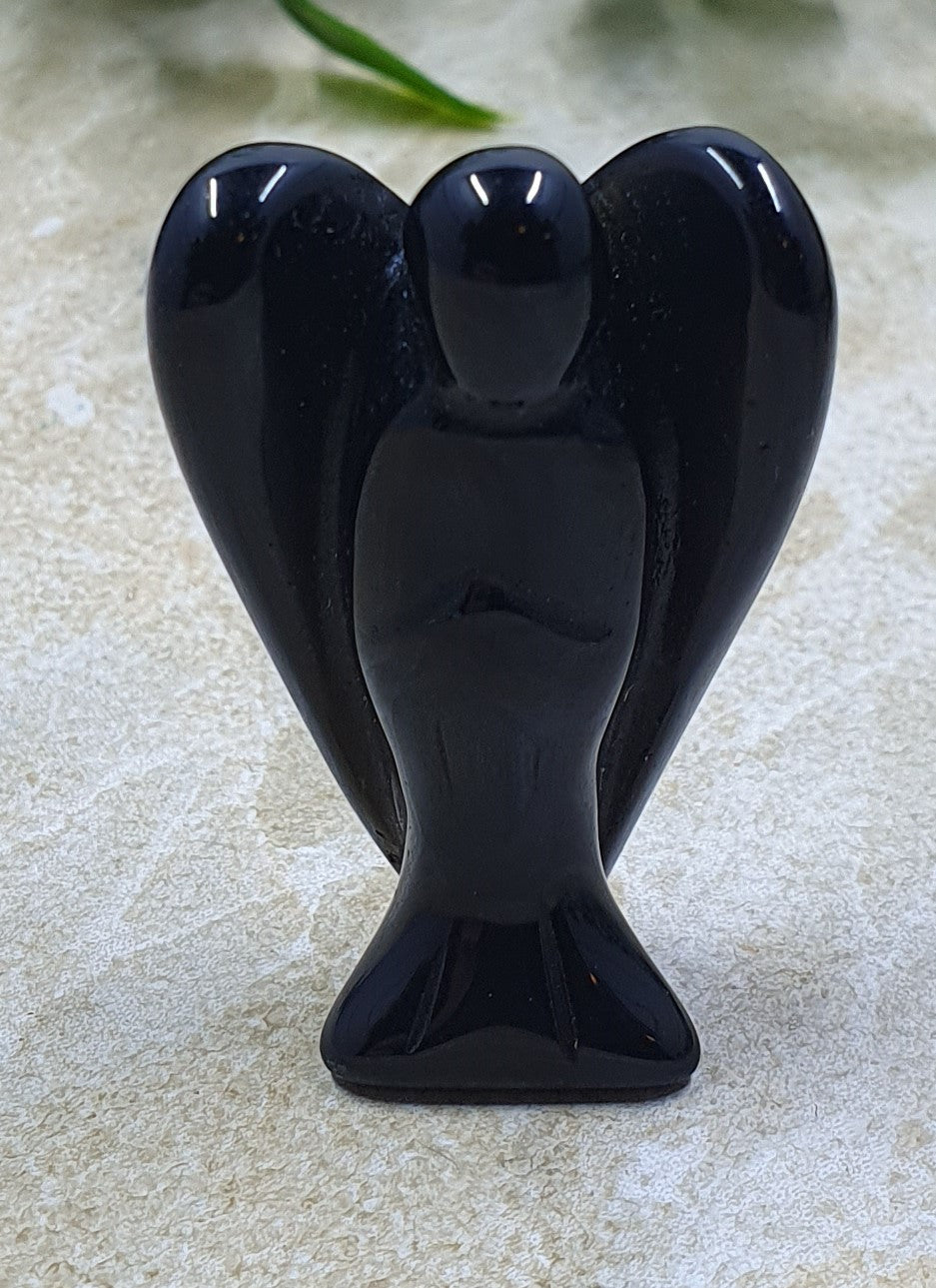 Black Obsidian Angel Carving #1