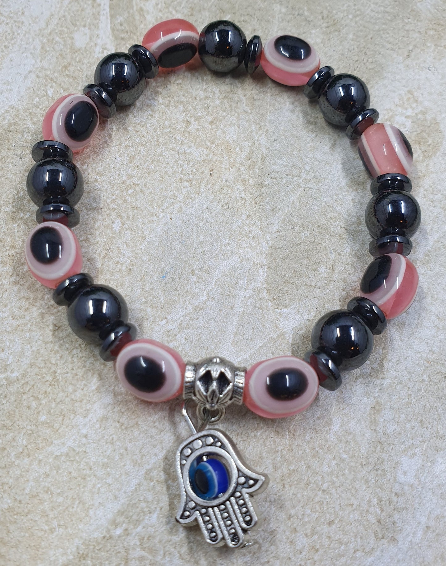 Pink Magnetic Hamsa Hand Charm Bracelet #10