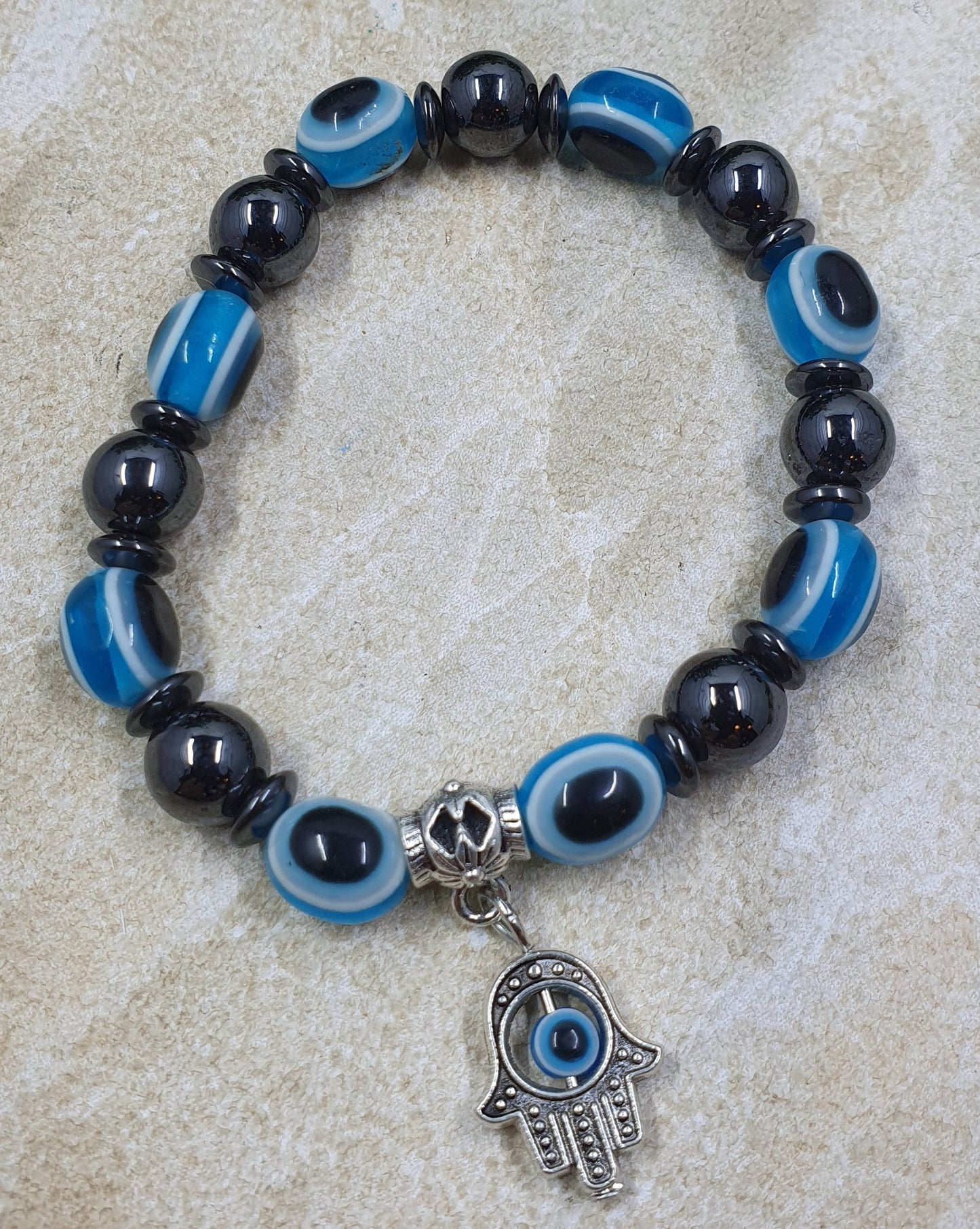 Blue Magnetic Hamsa Hand Charm Bracelet #11