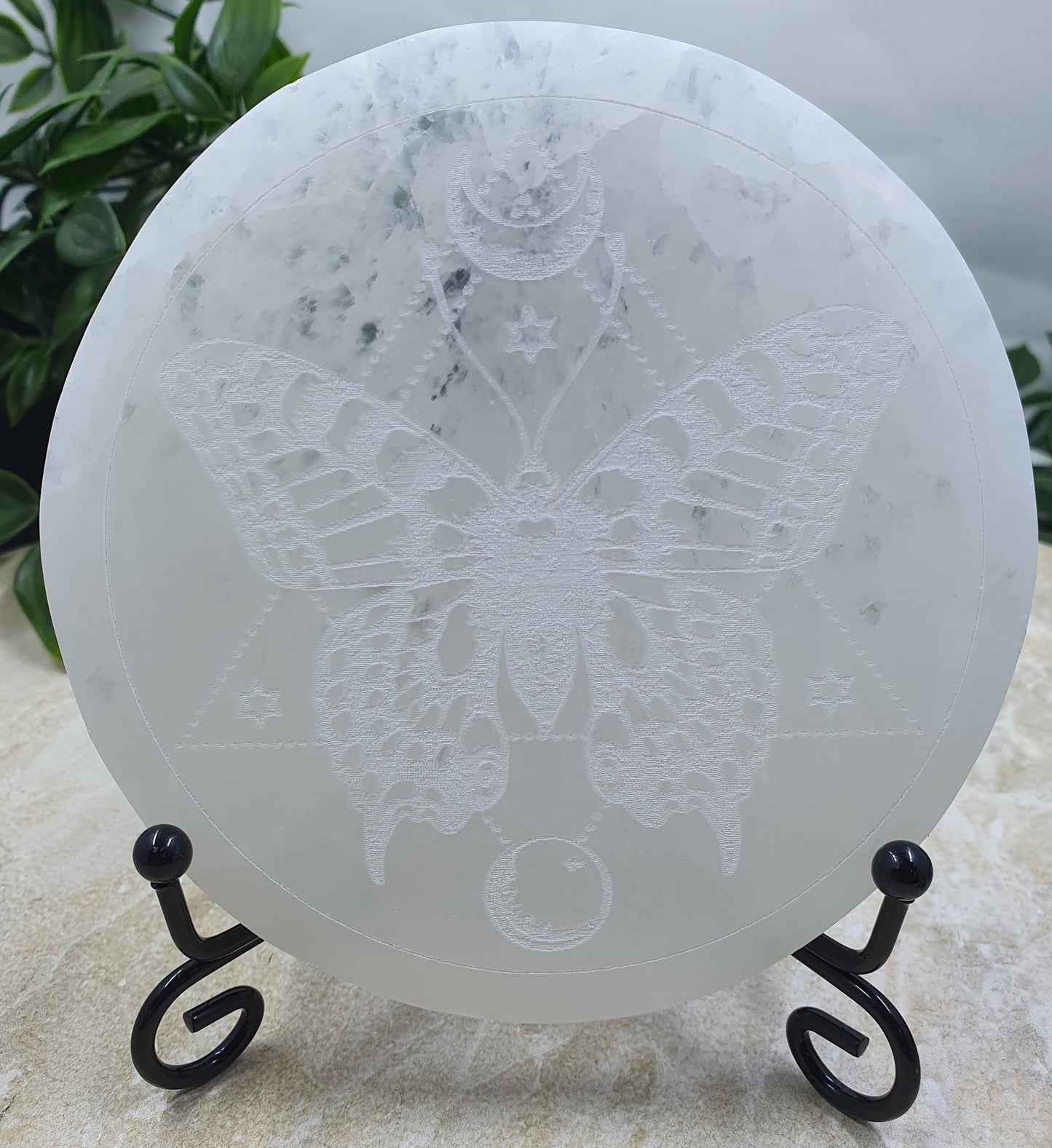 Selenite Moth Charging Plate