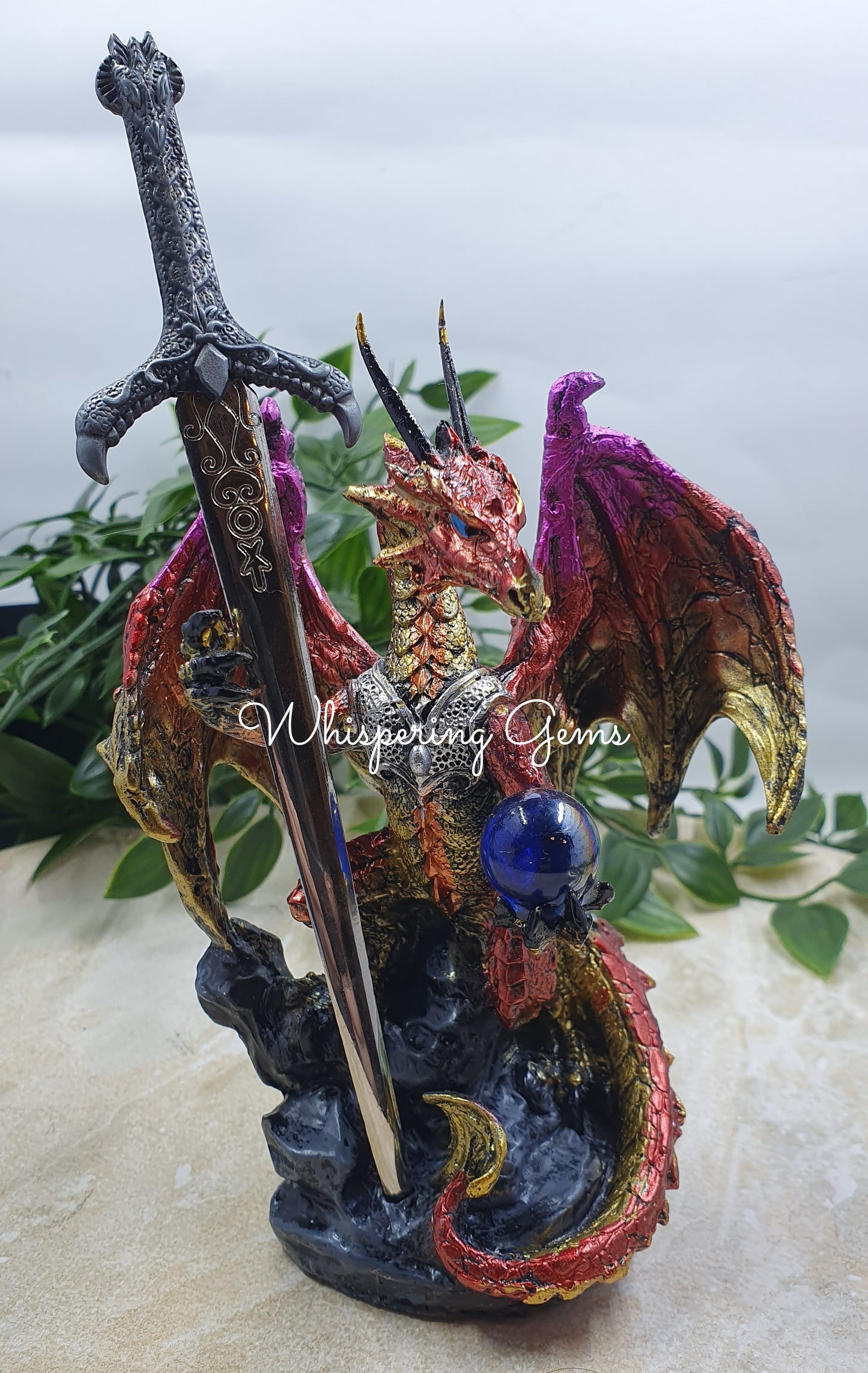 Dragon with Mystic Sword - Purple/Red