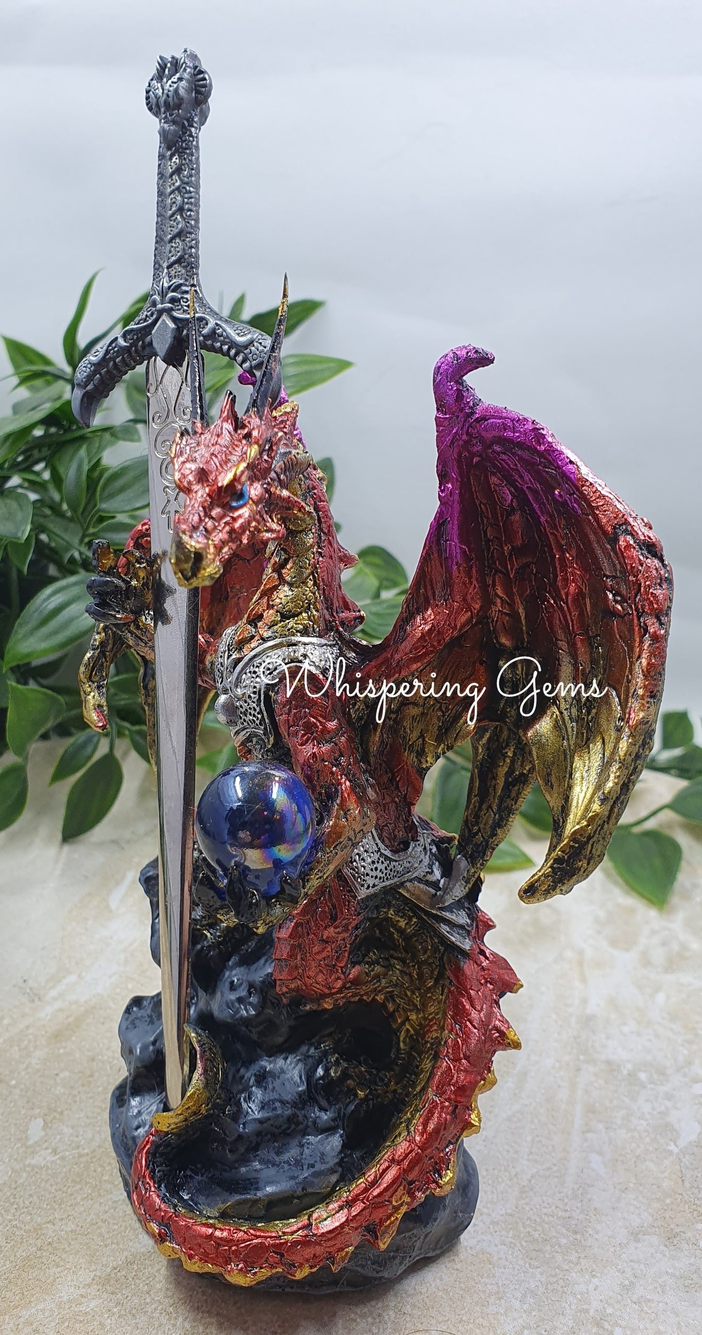 Dragon with Mystic Sword - Purple/Red