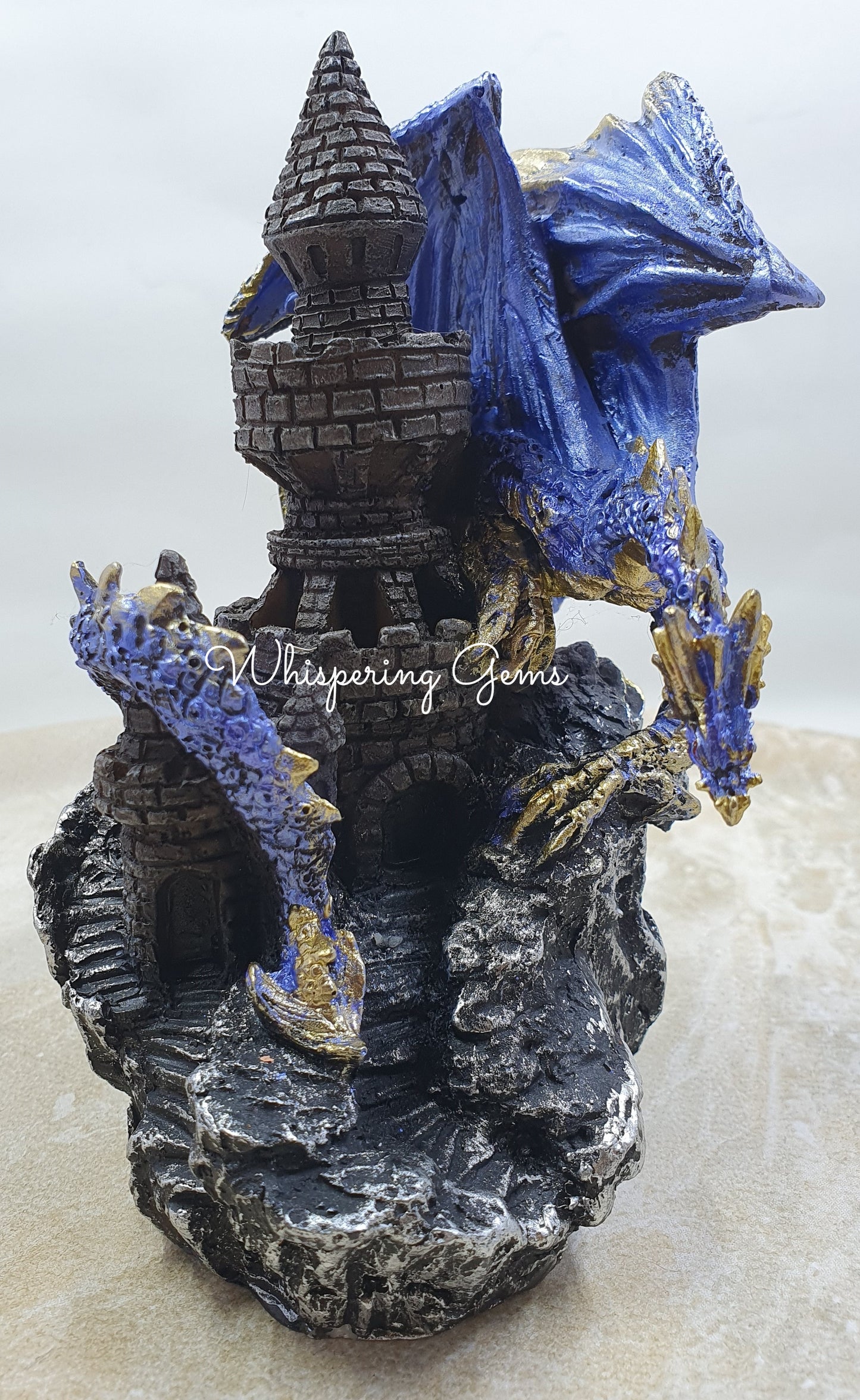 Dragon Guarding Castle - Blue