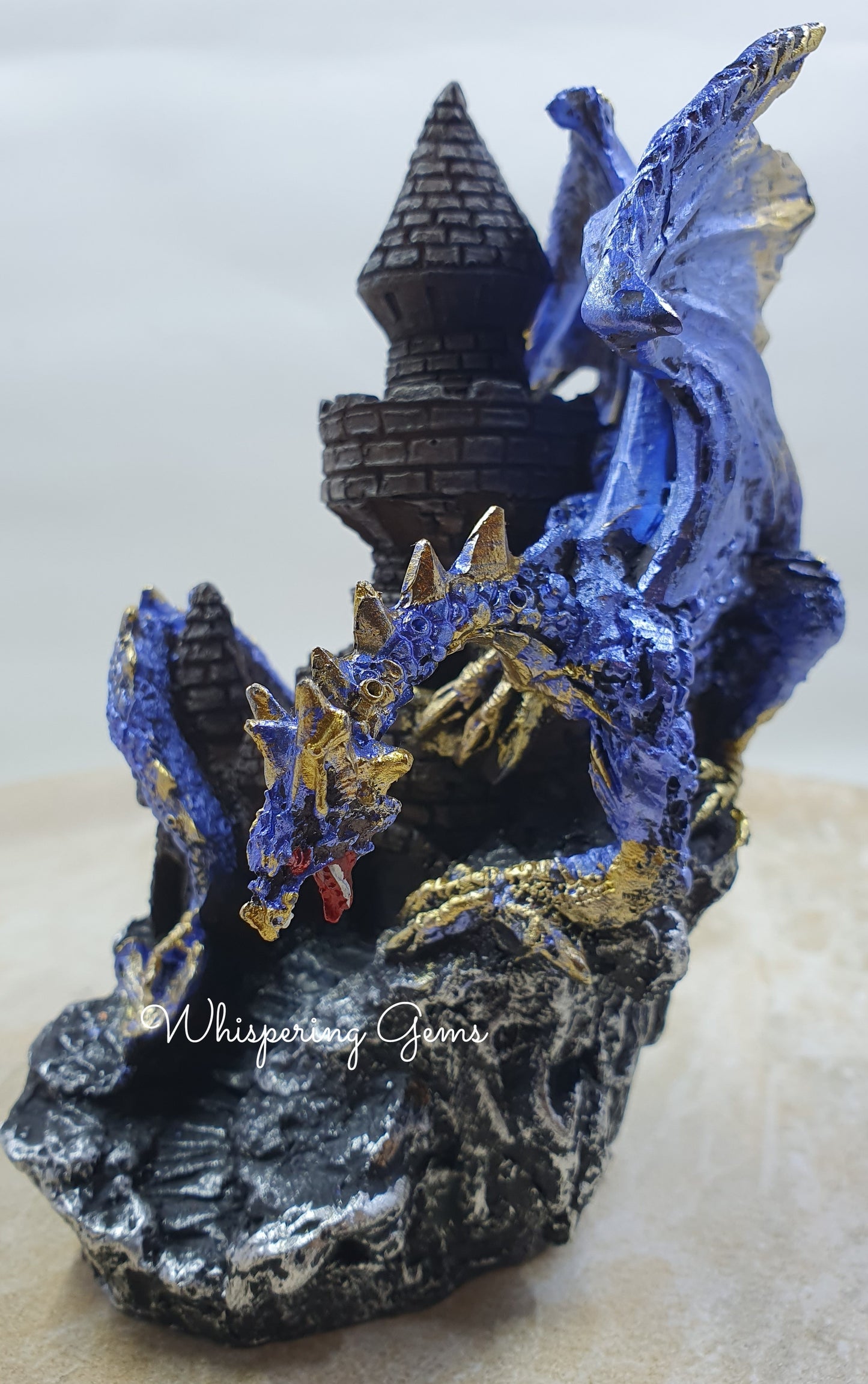 Dragon Guarding Castle - Blue