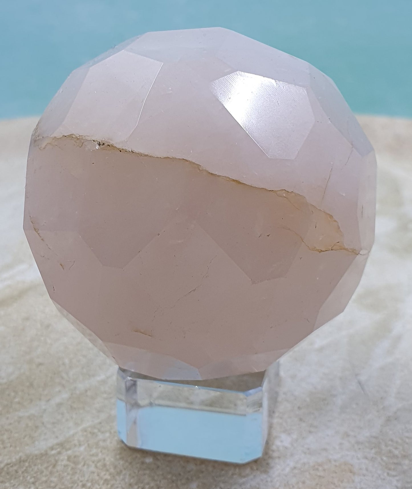 Faceted Rose Quartz Sphere #2