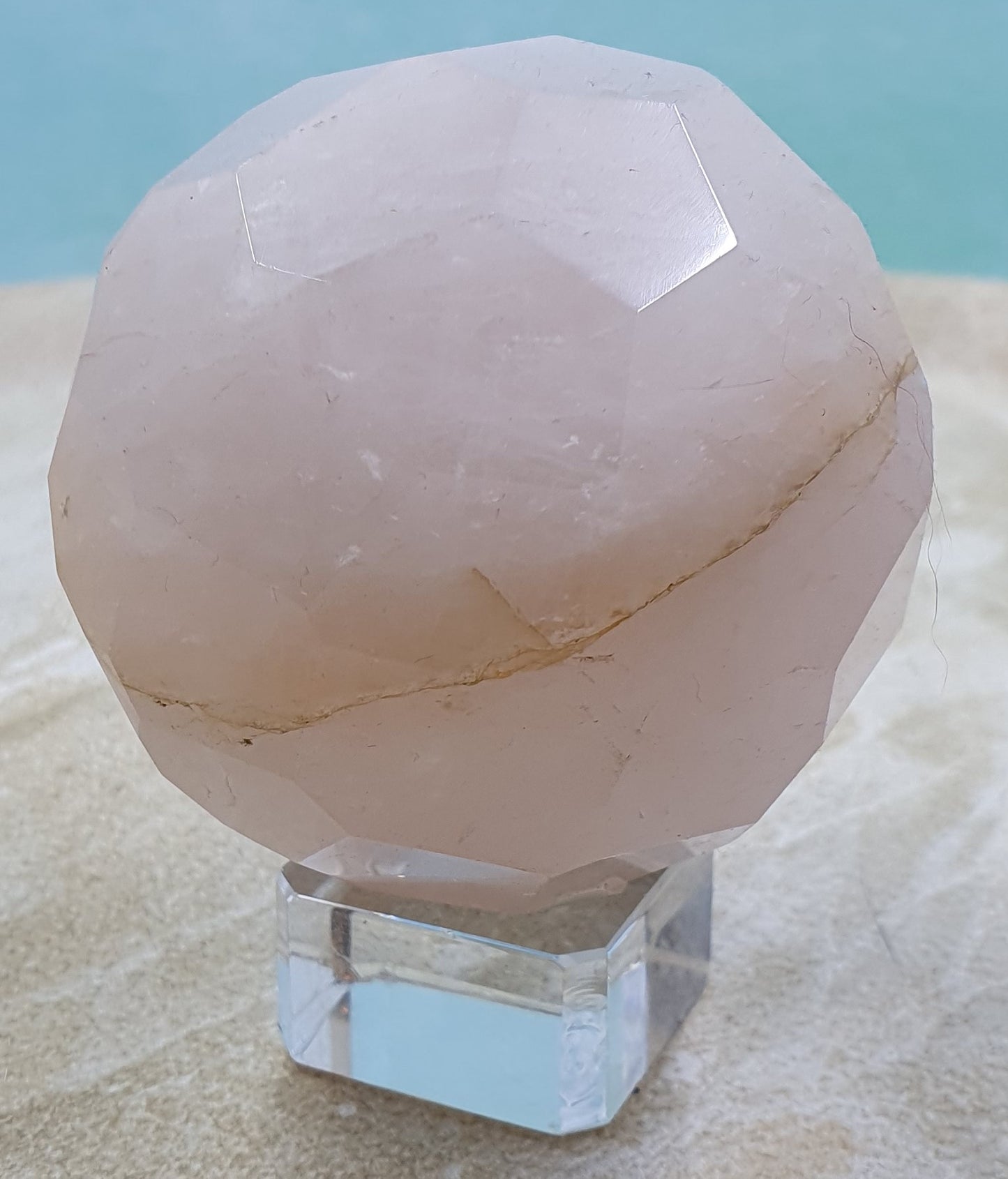 Faceted Rose Quartz Sphere #2