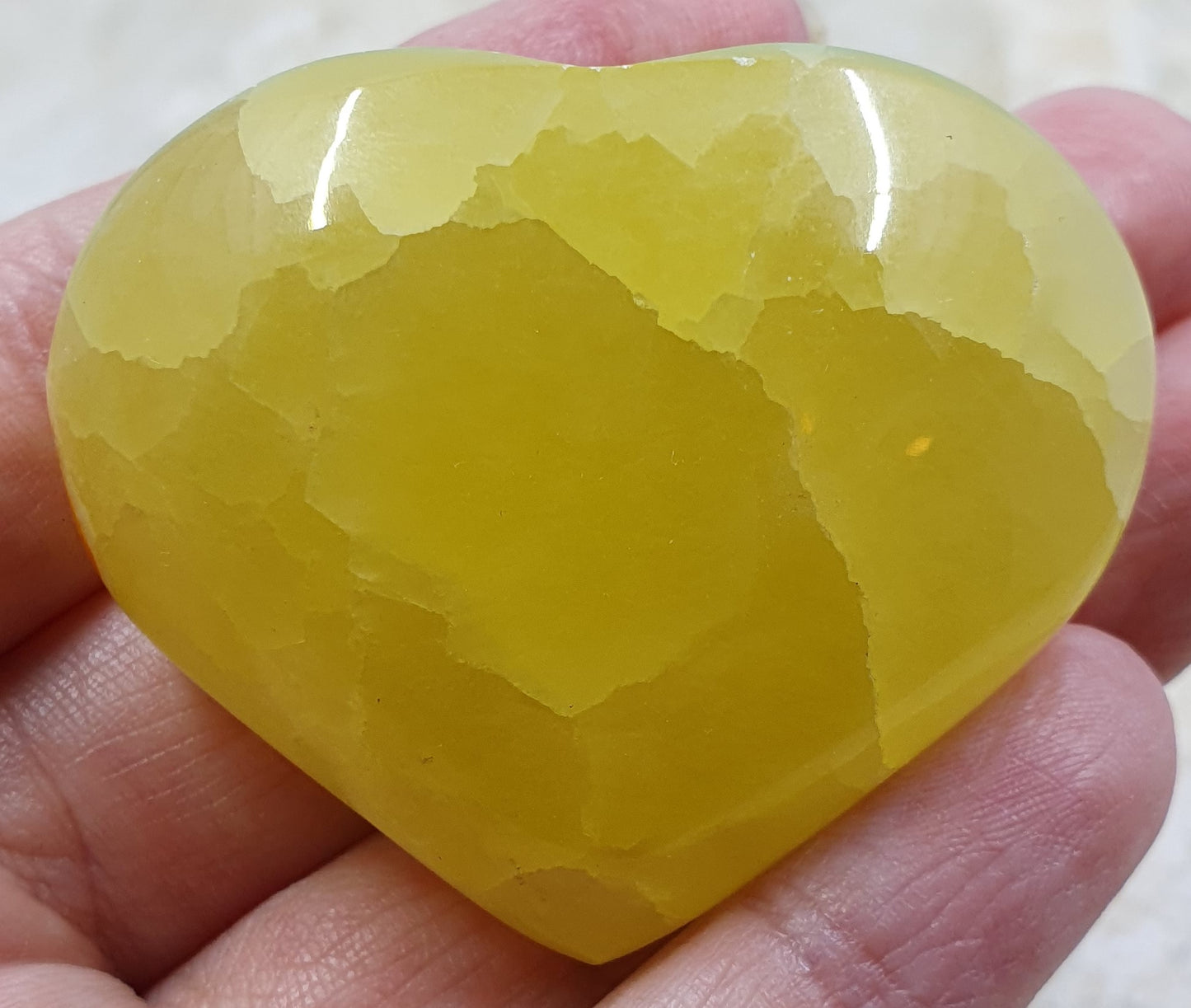 Lemon Calcite Heart #1