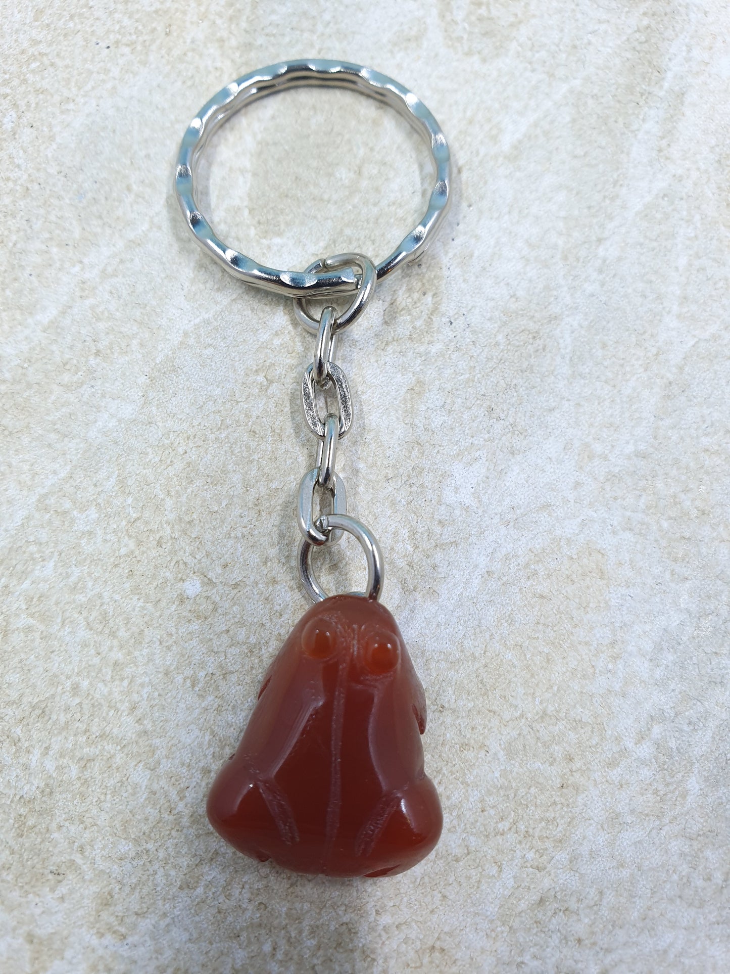 Carnelian Frog Keychain