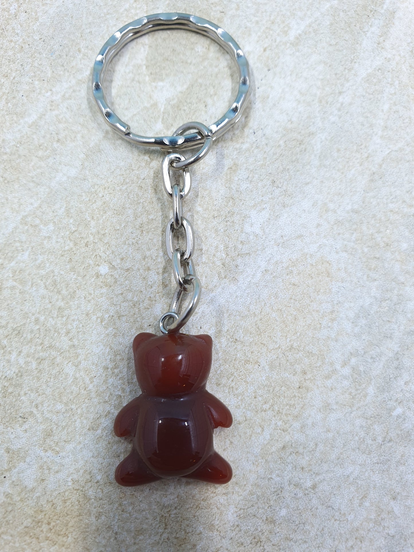 Carnelian Bear Keychain