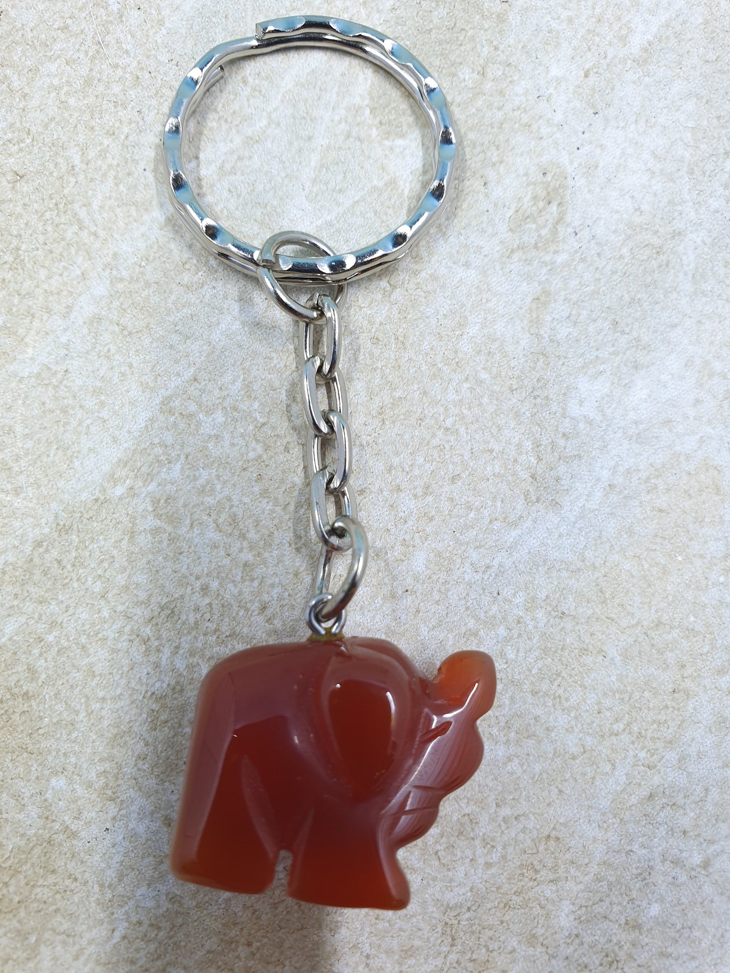 Carnelian Elephant Keychain