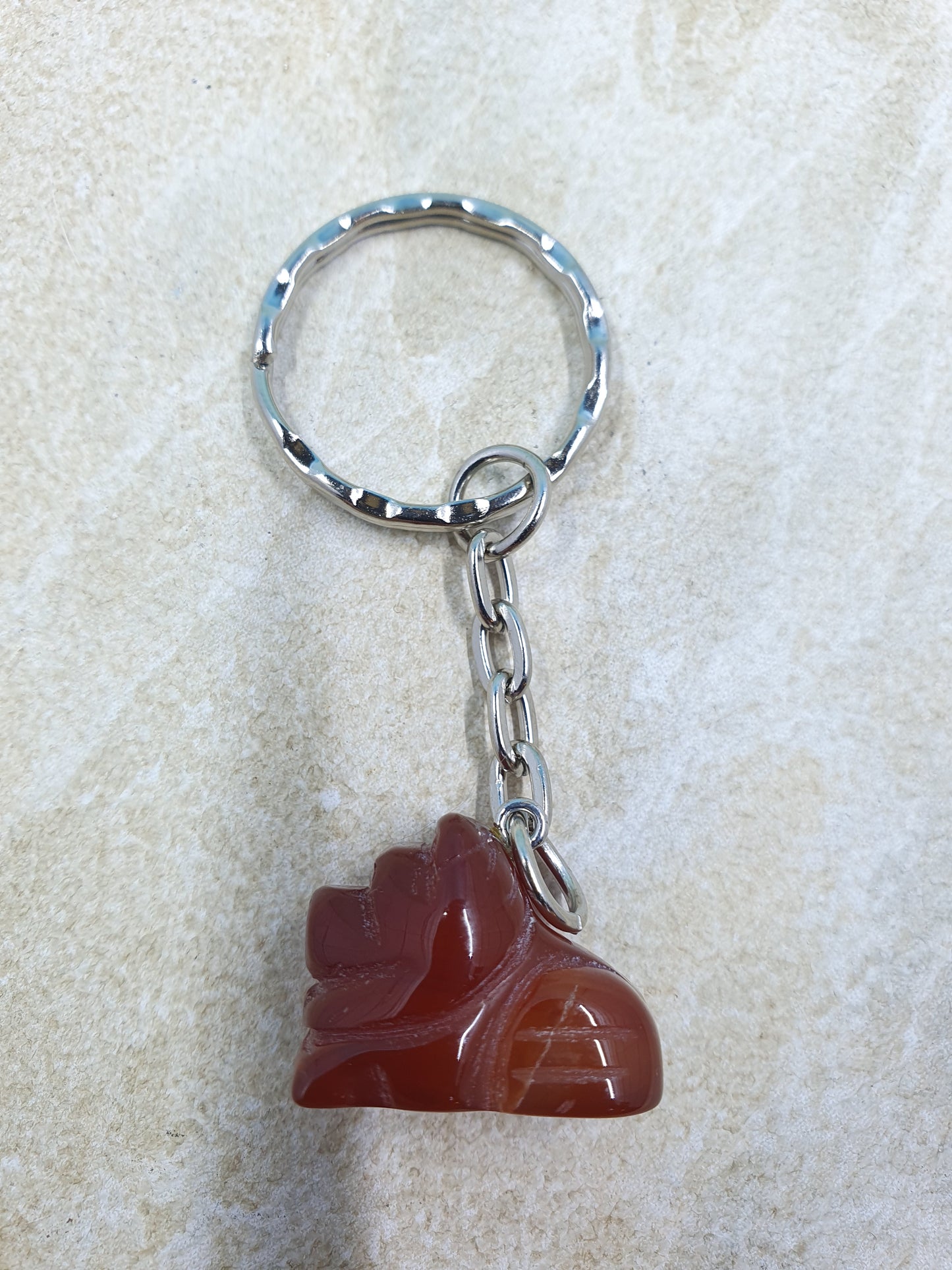 Carnelian Lion Keychain