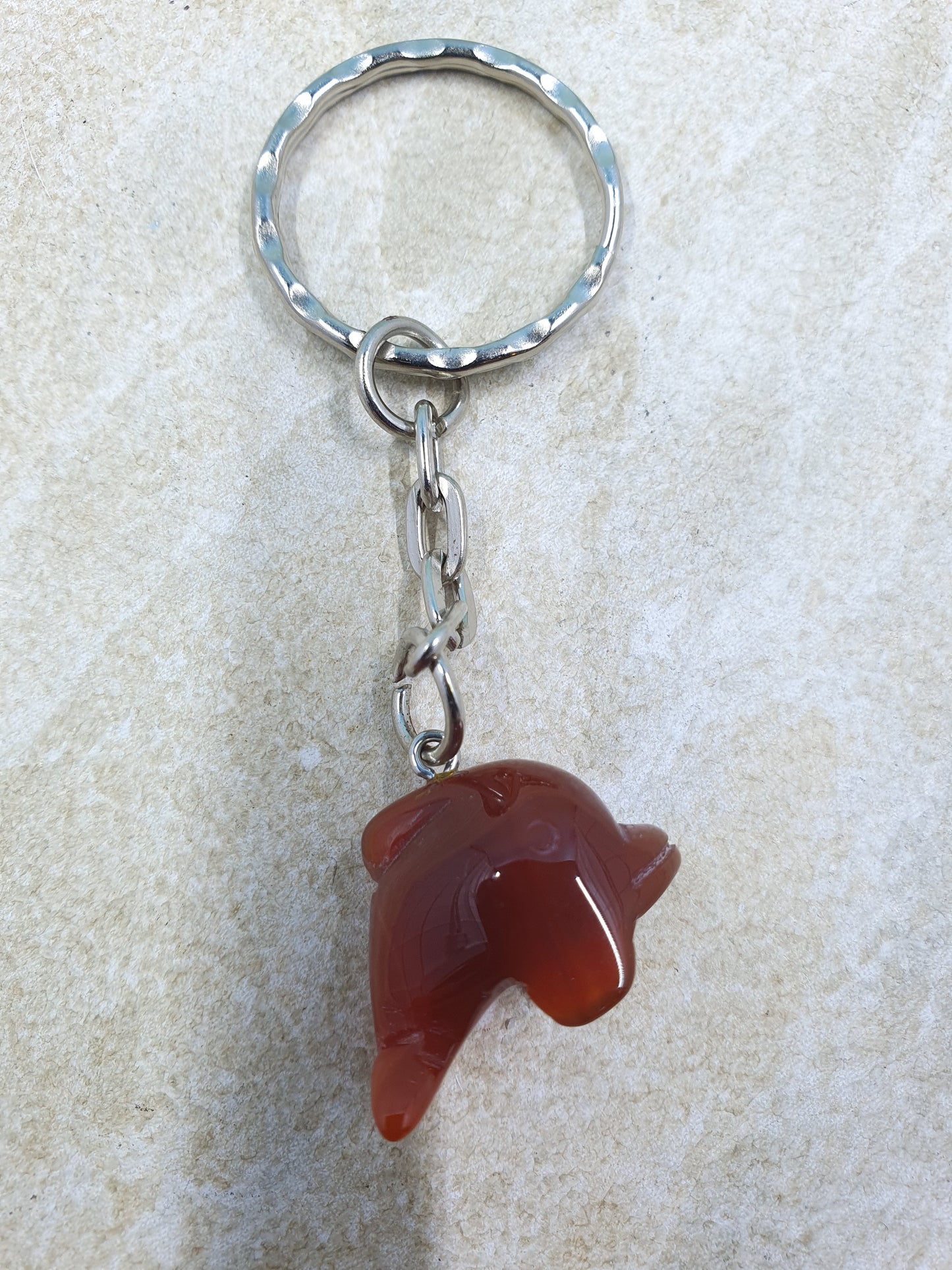 Carnelian Dolphin Keychain