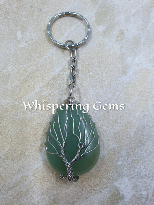 Green Aventurine Tear Drop Keychain