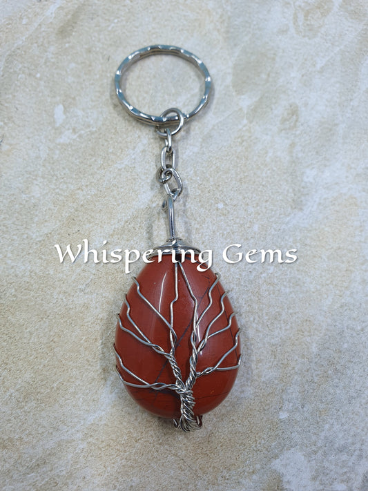 Red Jasper Tear Drop Keychain