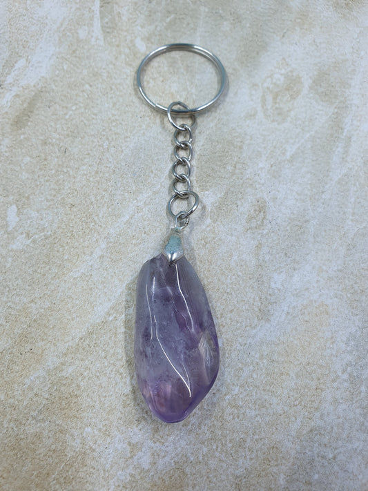 Amethyst Chunk Keychain