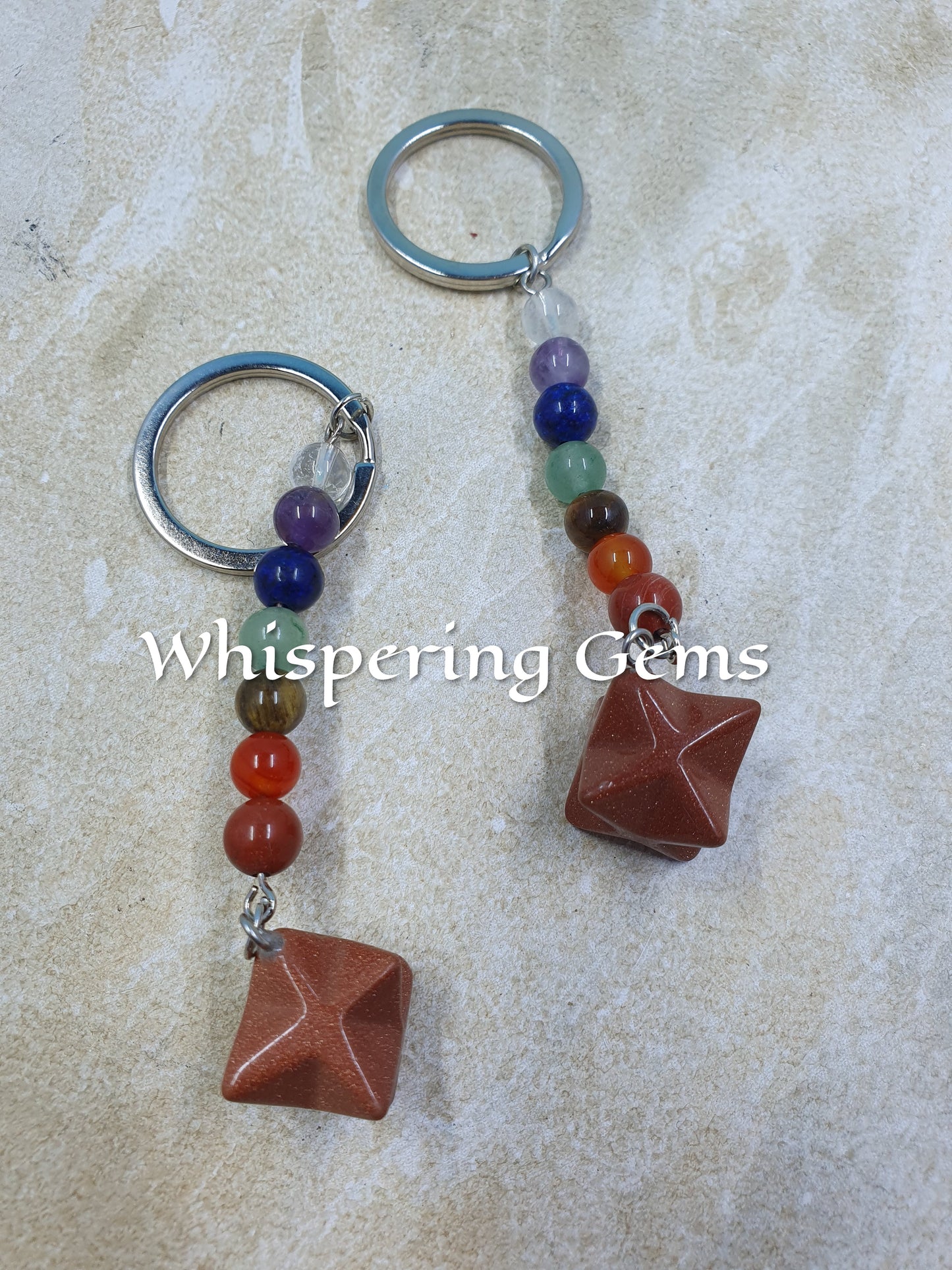 Gold Sandstone Chakra Keychain