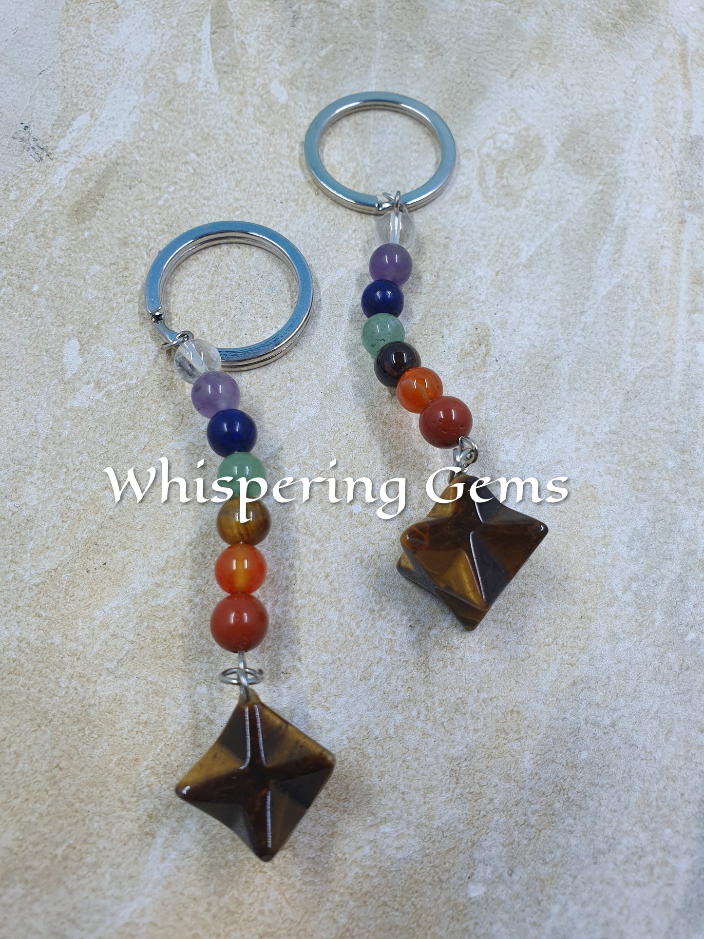 Tigers Eye Chakra Keychain