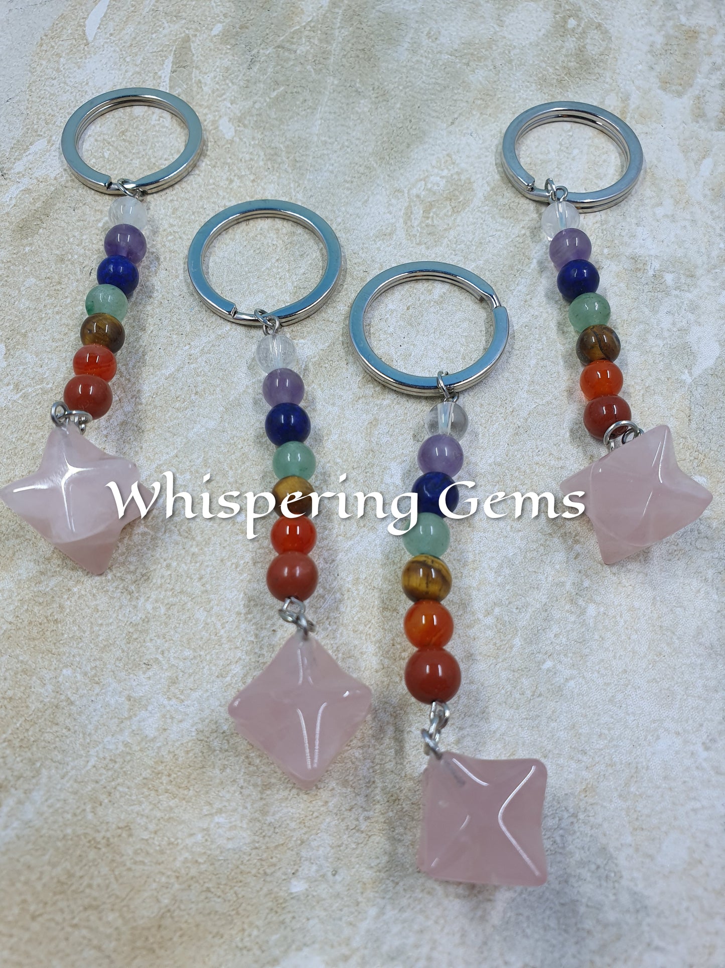 Rose Quartz Chakra Keychain