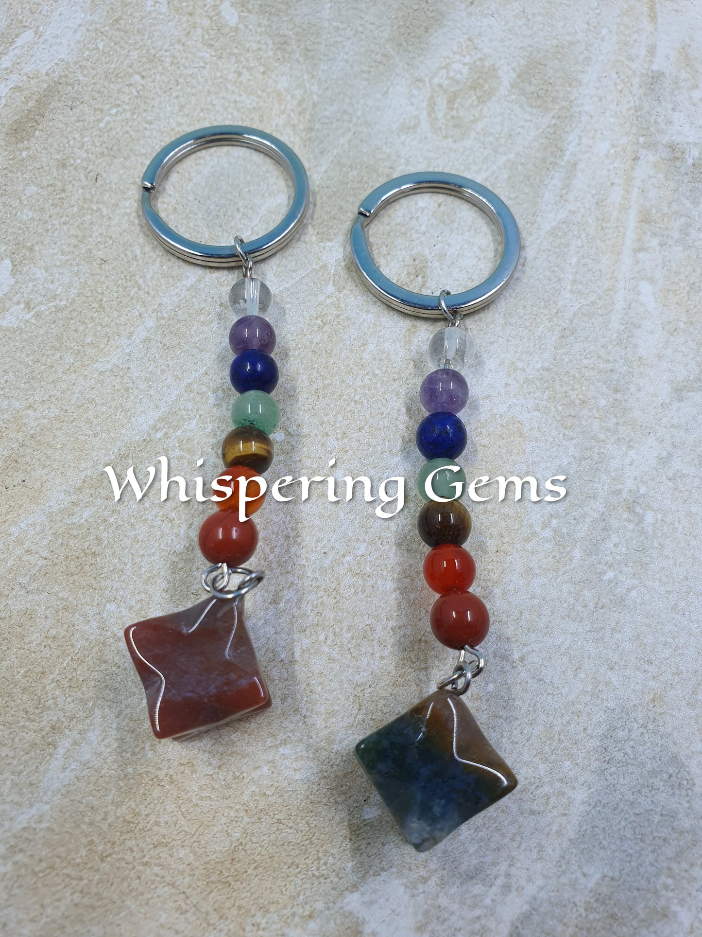 Ocean Jasper Chakra Keychain