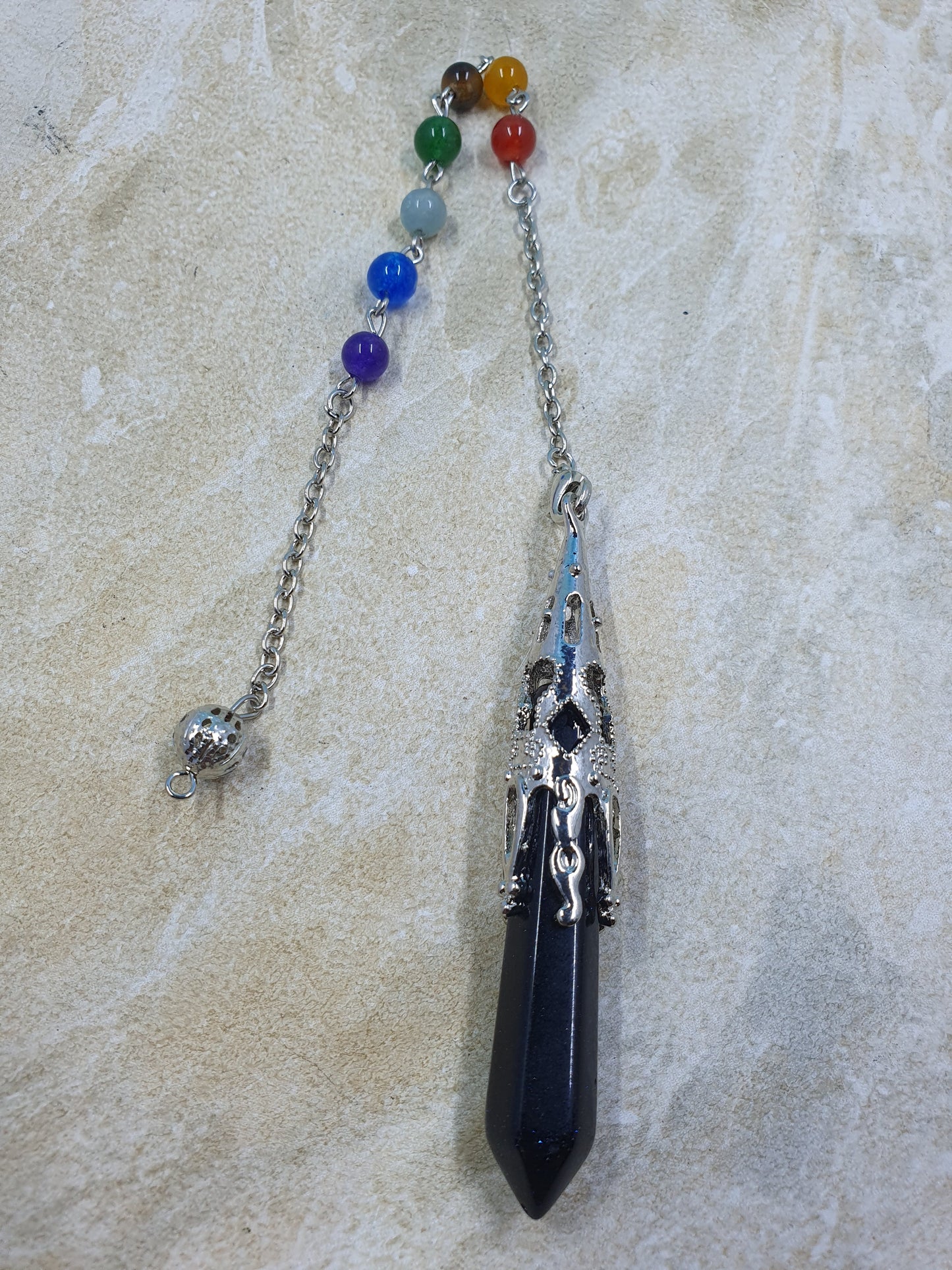 Black Obsidian Chakra Pendulum